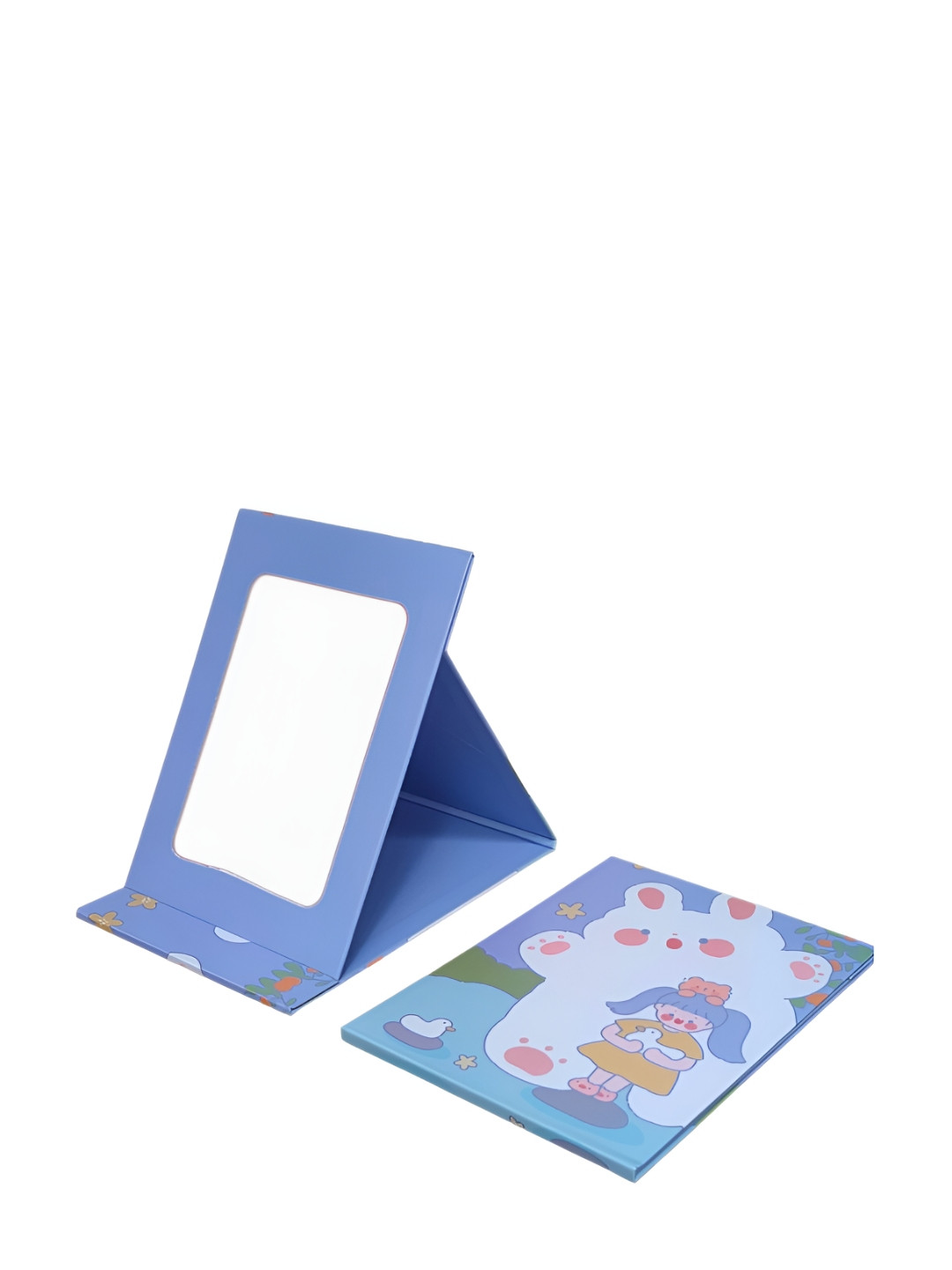 YELONA Purple Printed Rectangulur Shaped Foldable Table Top Makeup Mirror