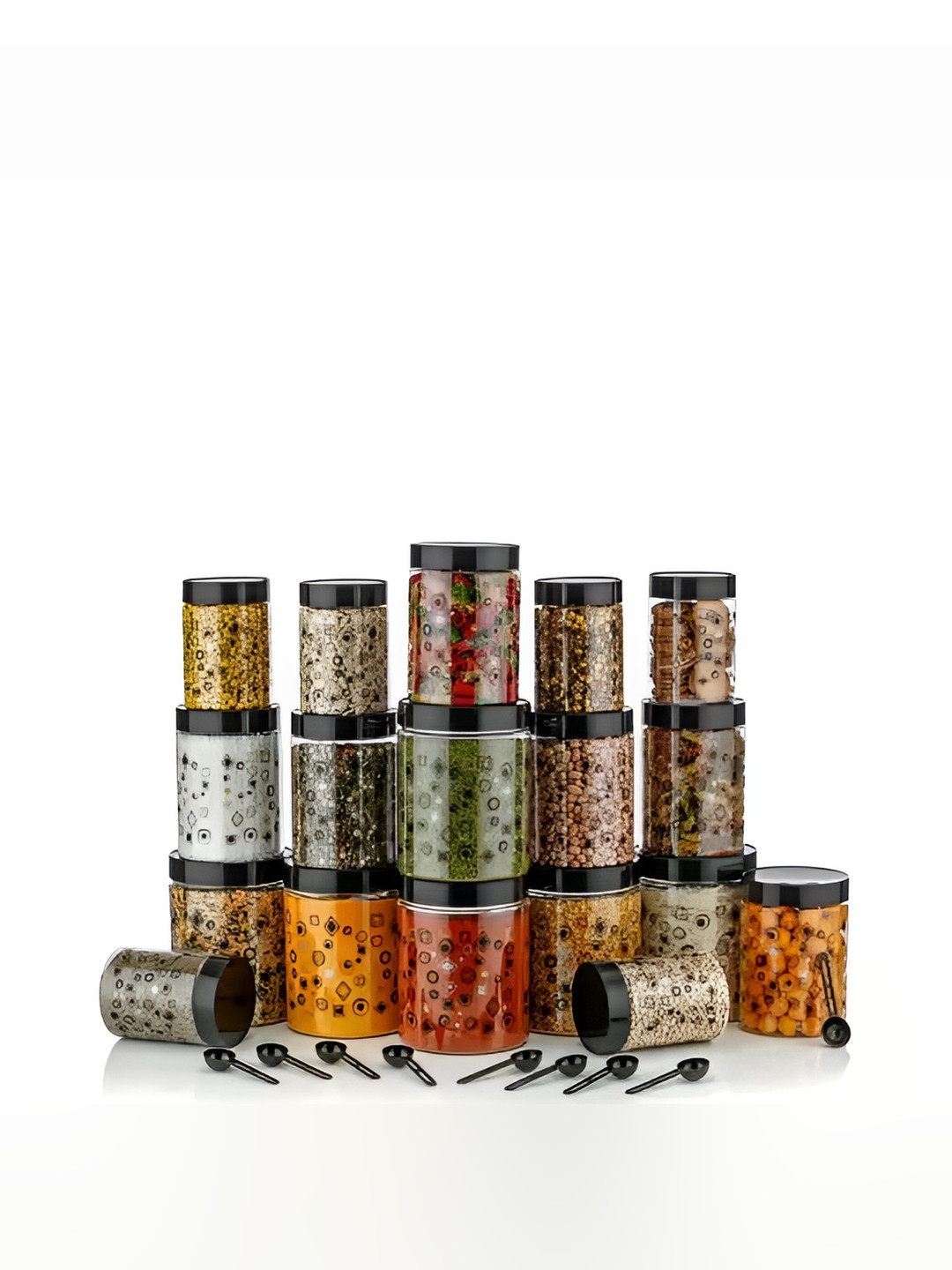 Omortex Transparent Plastic Dishwasher Safe 12 Piece Screw Top Fridge Container