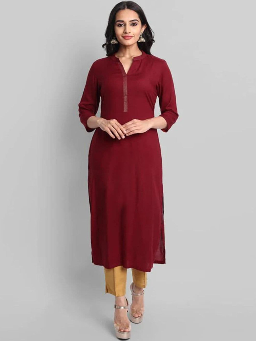 Mera Rang Mandarin Collar Straight Kurta