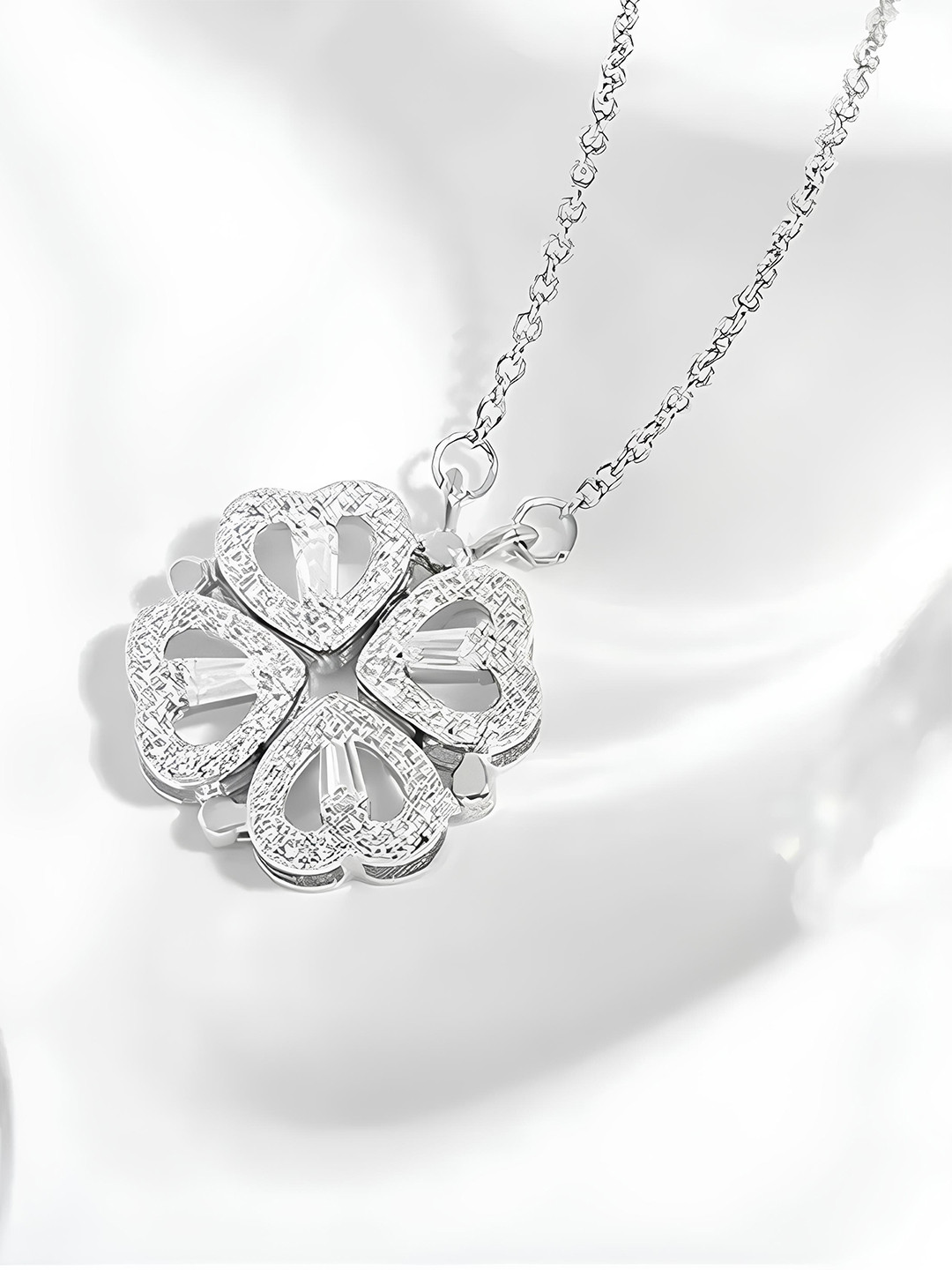 KARISHMA KREATIONS Silver-PlatedCubic Zirconia Studded  Chain