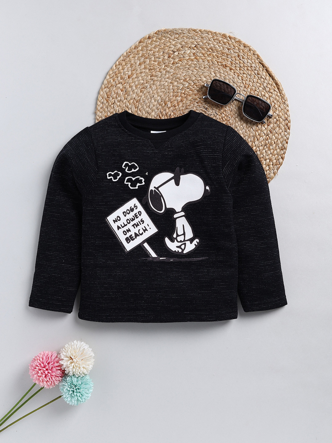 Moms Love Kids Snoopy Printed Fleece Pullover Sweatshirt