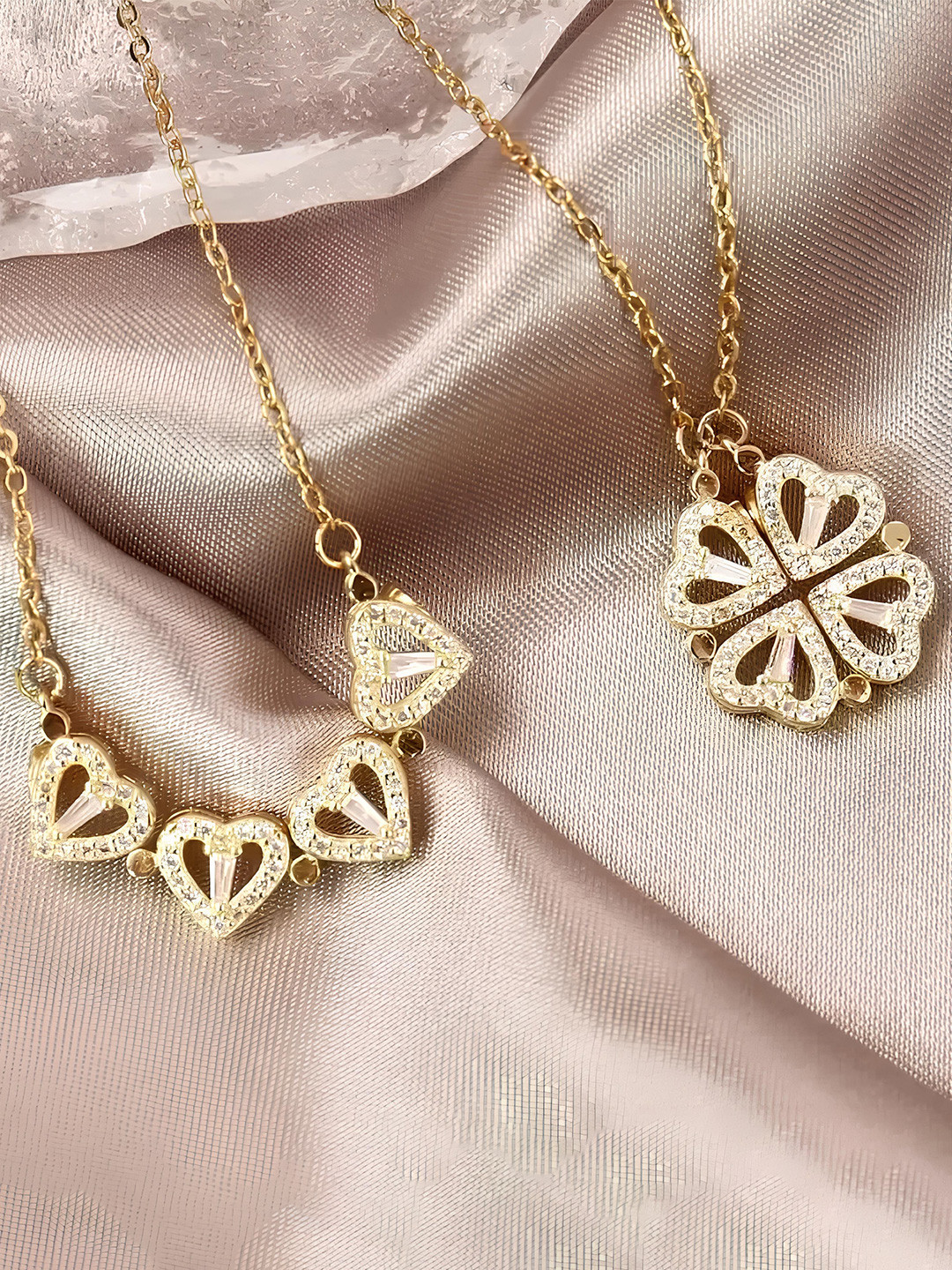 KARISHMA KREATIONS Gold-Plated Magnetic Pendant Necklace