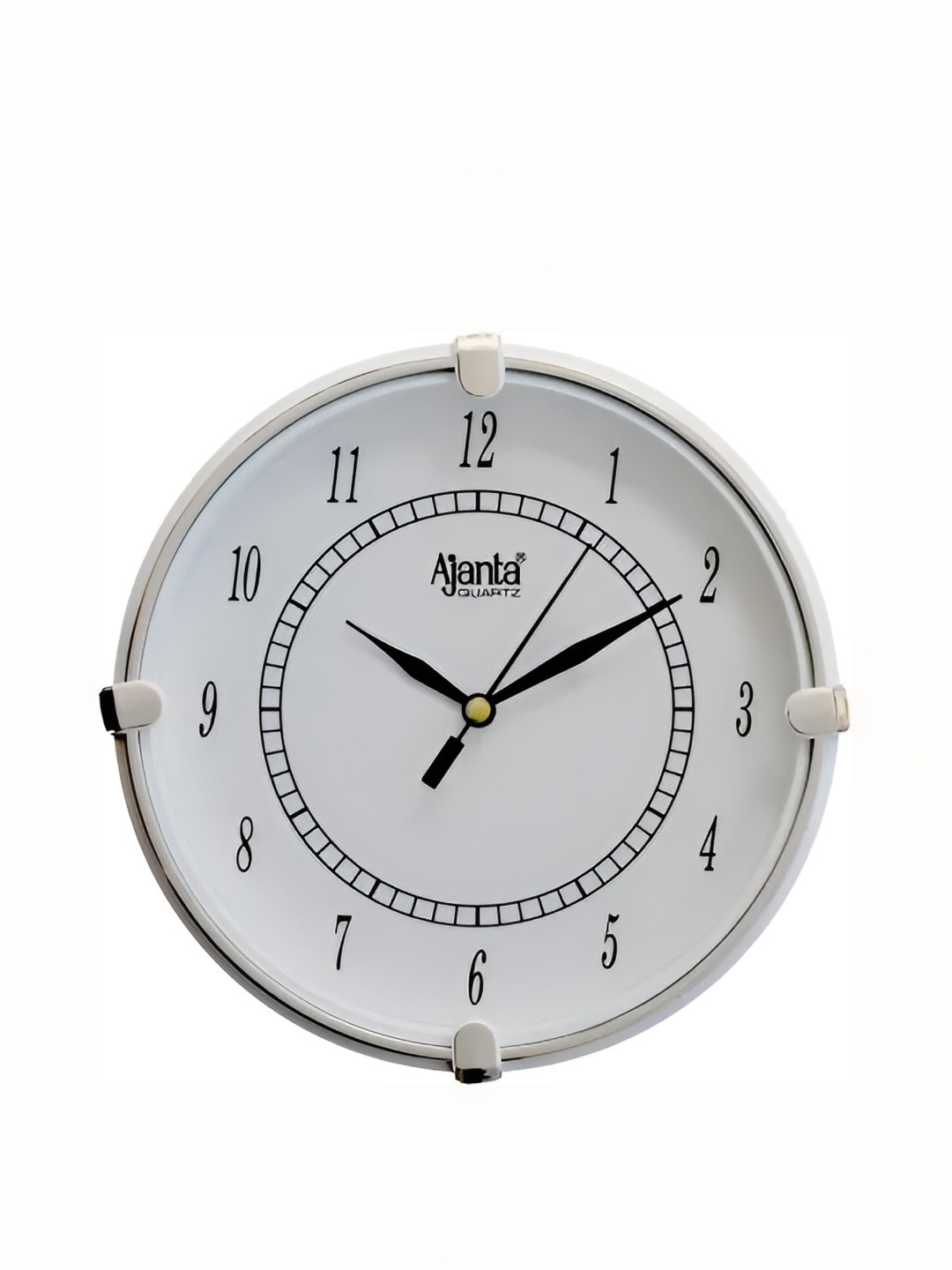 Ajanta White Contemporary Round Wall Clock
