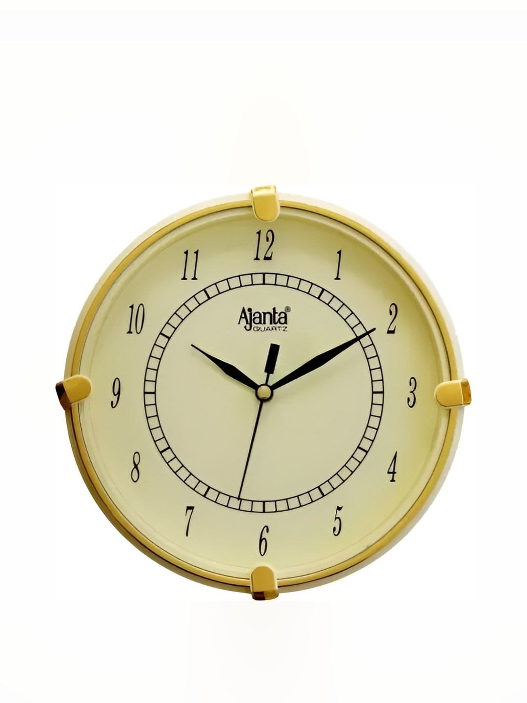 Ajanta Gold-Toned Contemporary Round Wall Clock