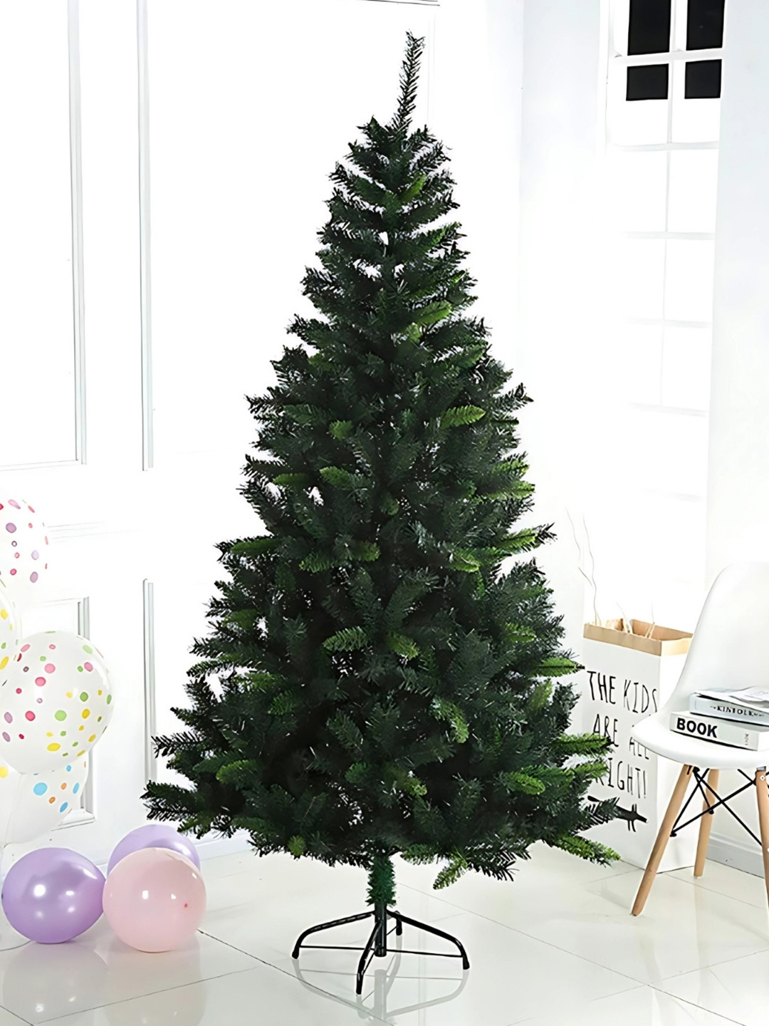 eCraftIndia 6 Feet Green Christmas Tree with Metal Stand Christmas Decoration