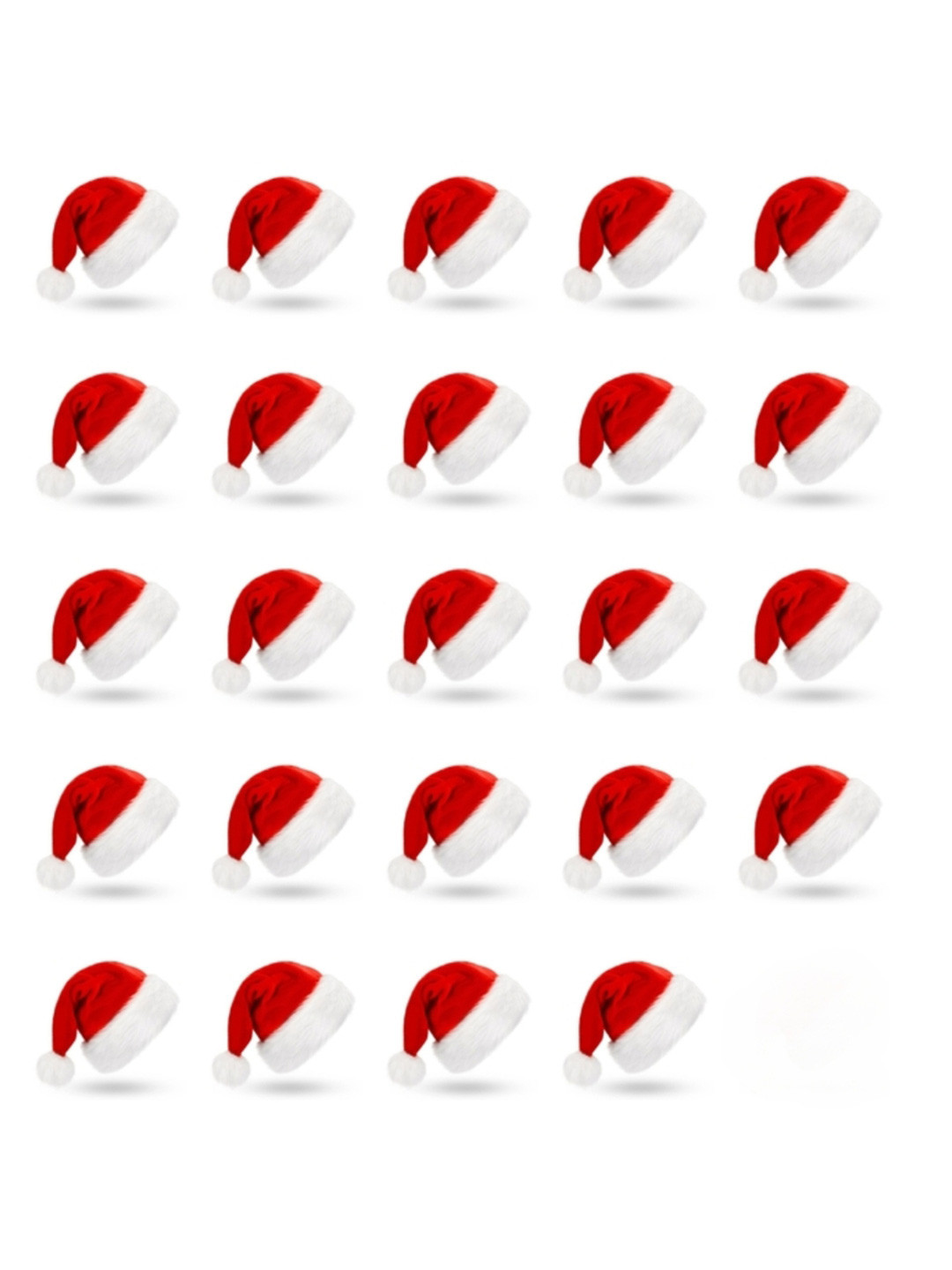 eCraftIndia Red & White 24 Pieces Merry Christmas Hats Festive Decor