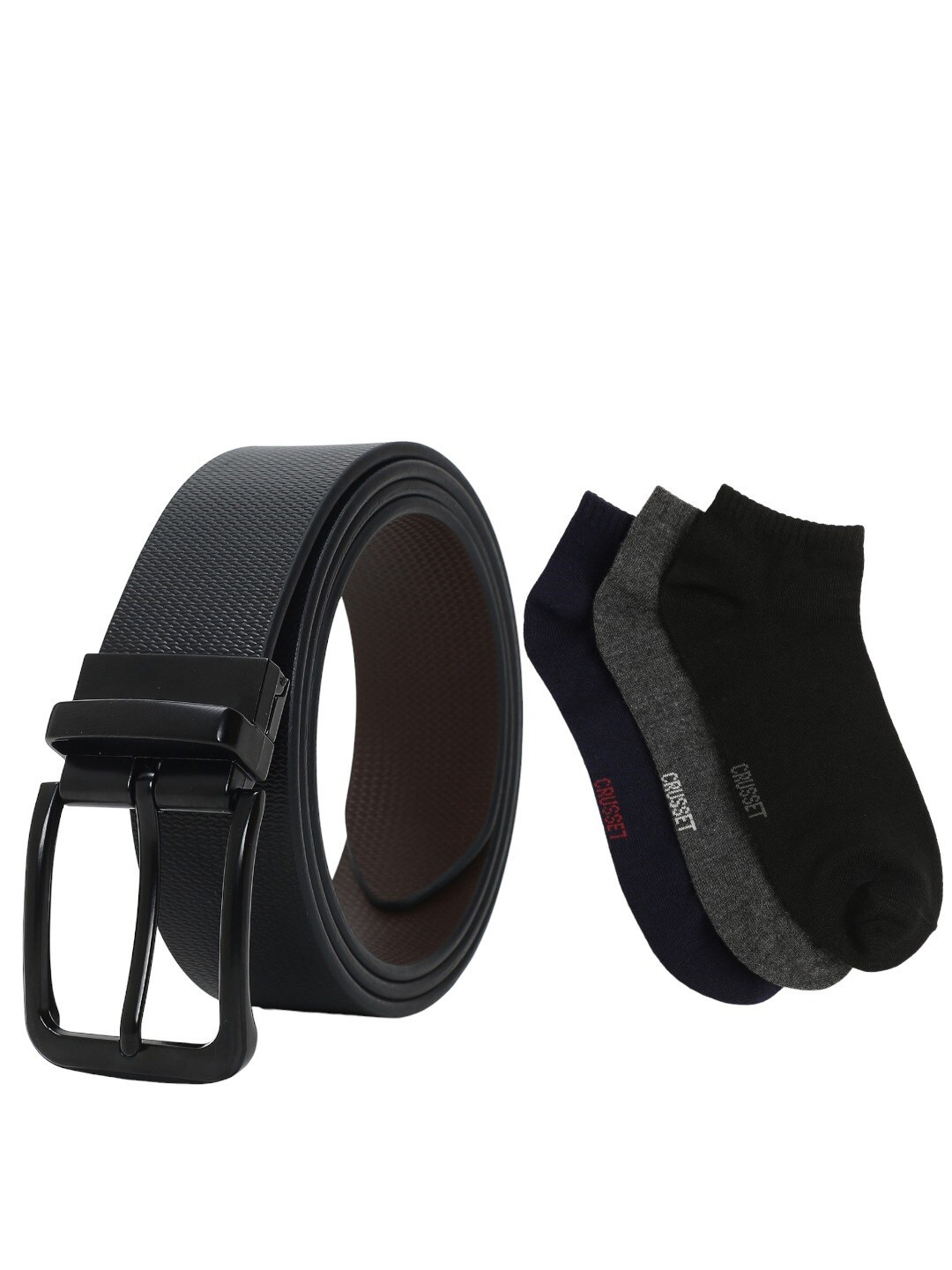 CRUSSET Men Belt & Socks Combo Accessory Gift Set
