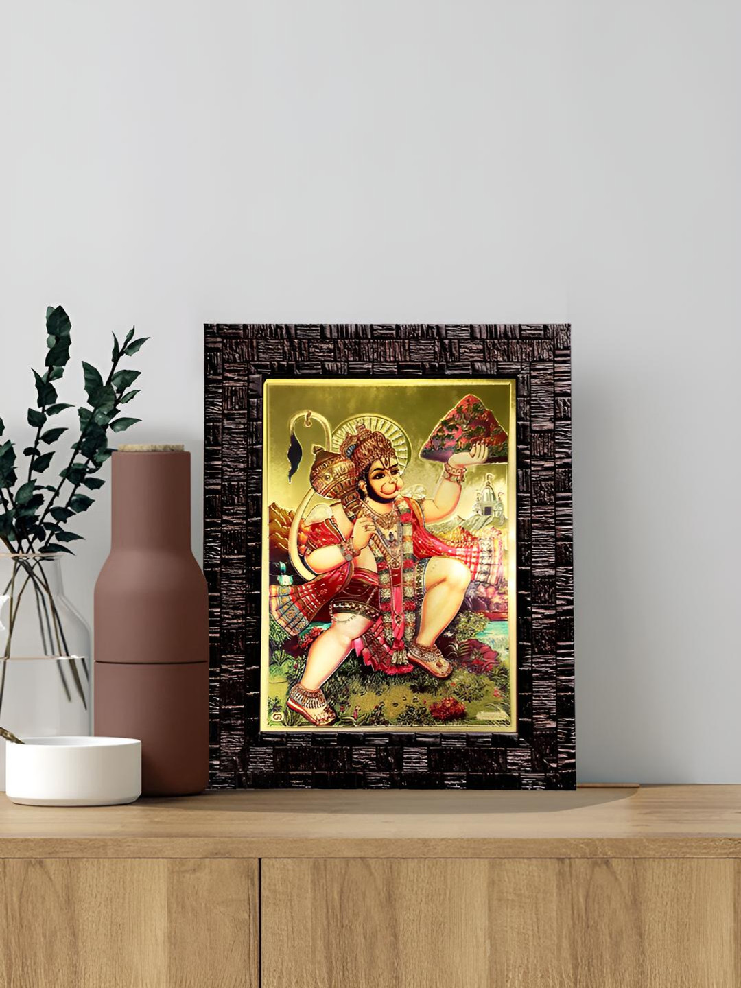 Hawai Black & 24K Gold Plated Self Designed Wooden Rectangular Wall Photo Frame