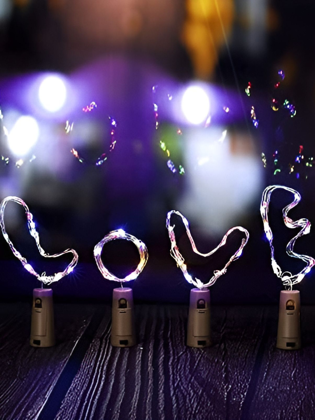 SKYFLY Pink 5 Pieces Moon Shape String Lights