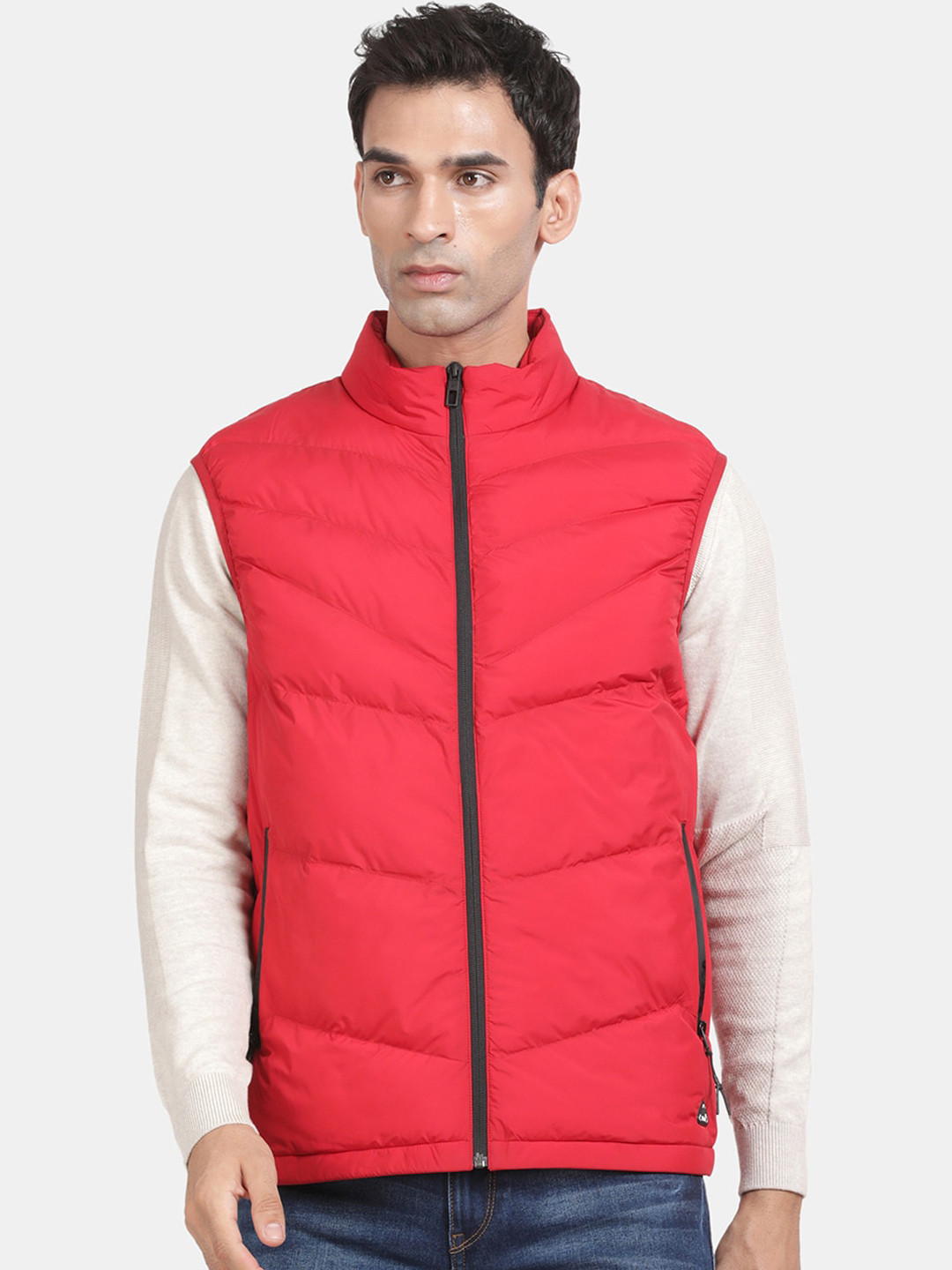 t-base Mock Collar Sleeveless Zip Detail Insulator Puffer Jacket