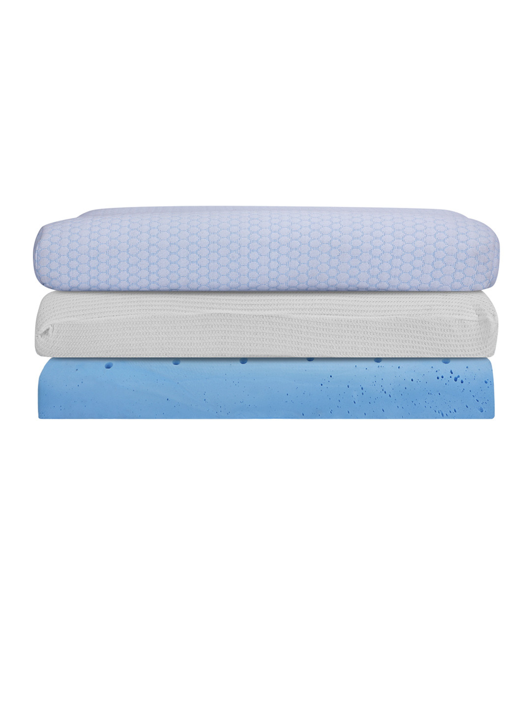 Dormyo Cooling Gel White Solid Faux Velvet Breathable Medium Memory Foam Therapedic Pillow-5 x 14 x 24 cm