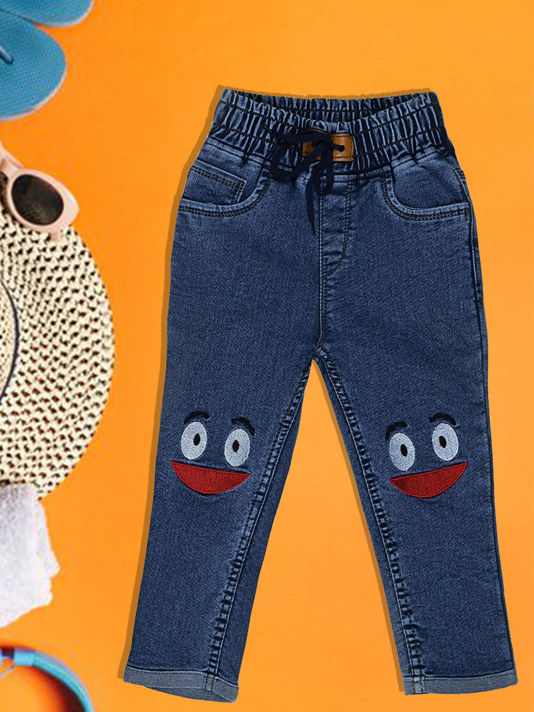 A-Okay Girls Embroidered Slim Fit Clean look Easy Wash Cotton Jeans