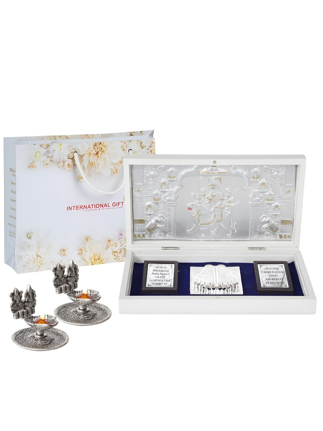 INTERNATIONAL GIFT Durga Mata God Idol With Charan Paduka