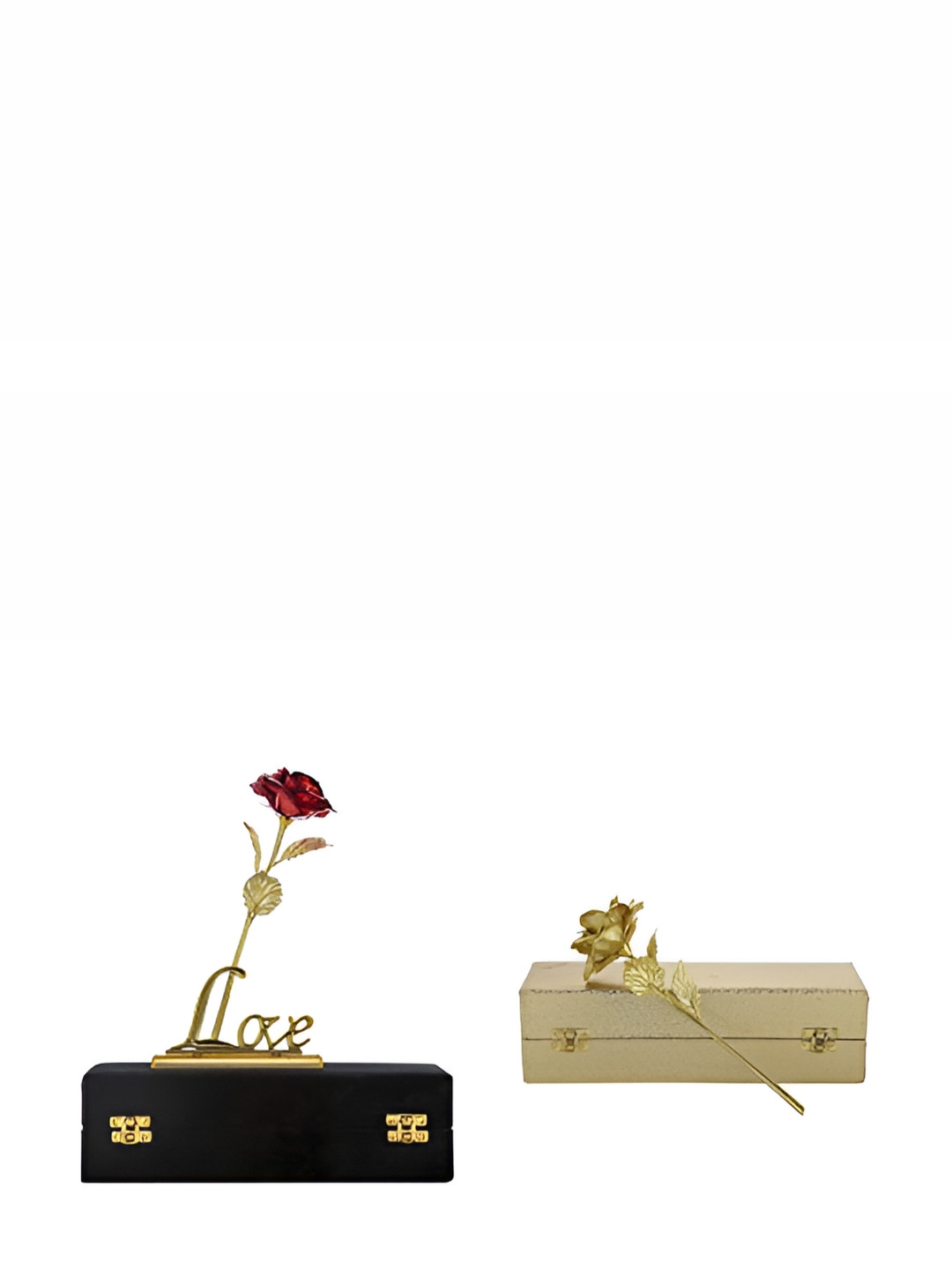 INTERNATIONAL GIFT Red Textured Rose With Love Stand & Rose Flower