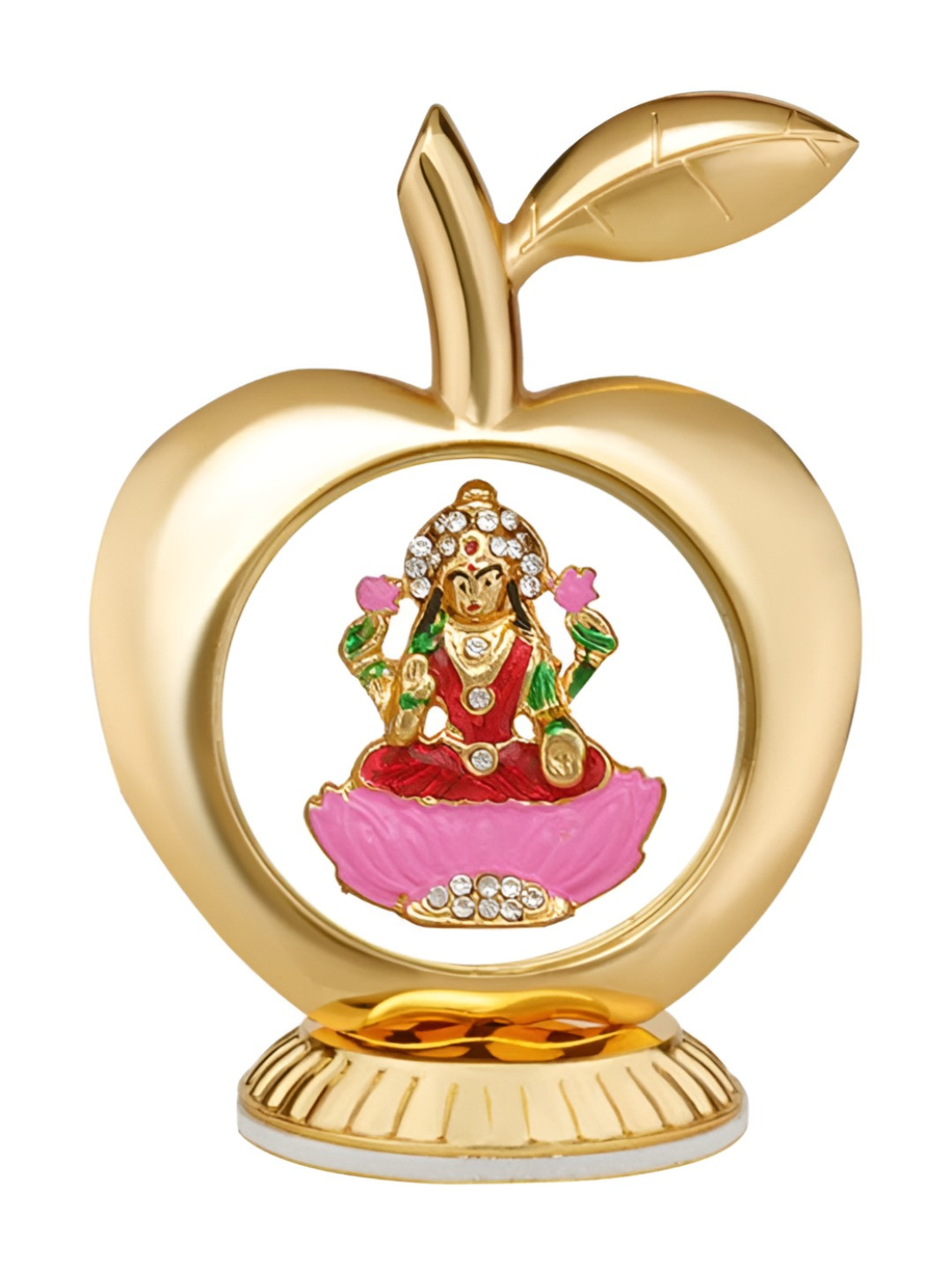 INTERNATIONAL GIFT Gold-Plated  Apple Shaped Laxmi Mata Car Desk Board Idol Home Gift Set