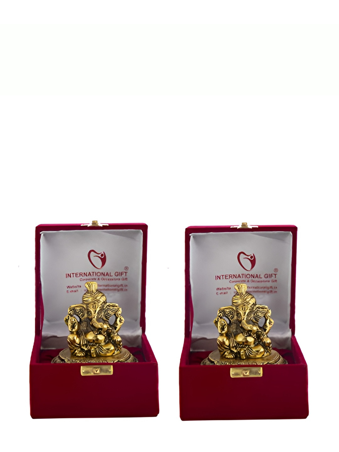 INTERNATIONAL GIFT Gold Pagdi Ganesh Idol Statue Home Gift Set