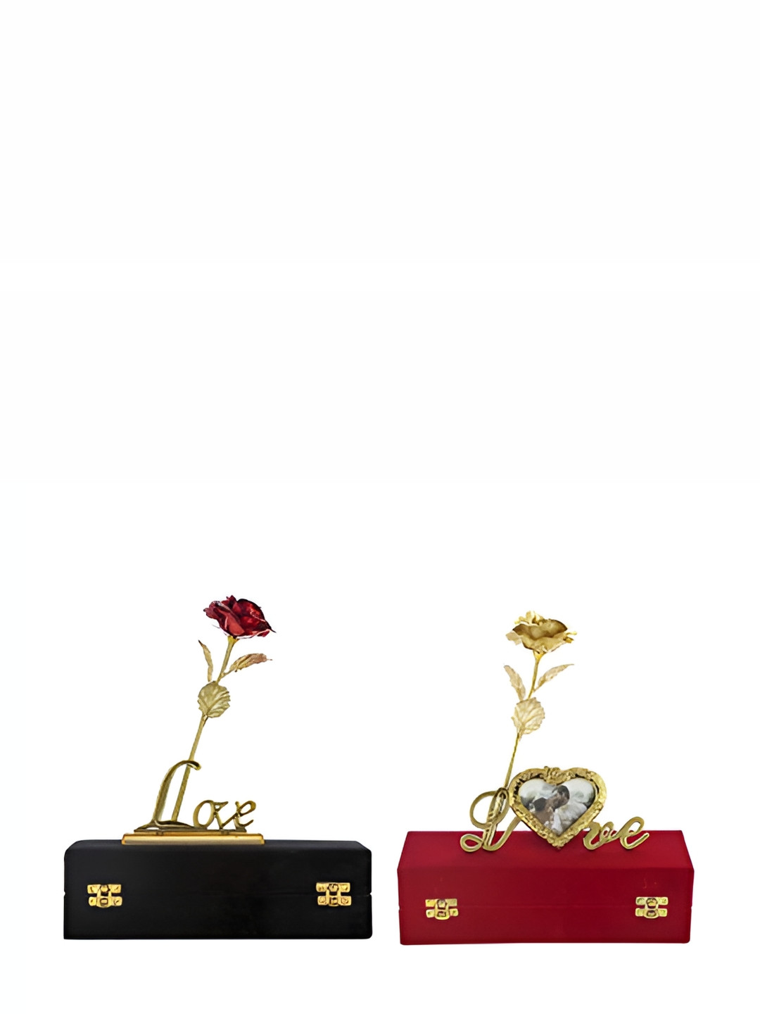 INTERNATIONAL GIFT Brown Textured Rose With Love Stand