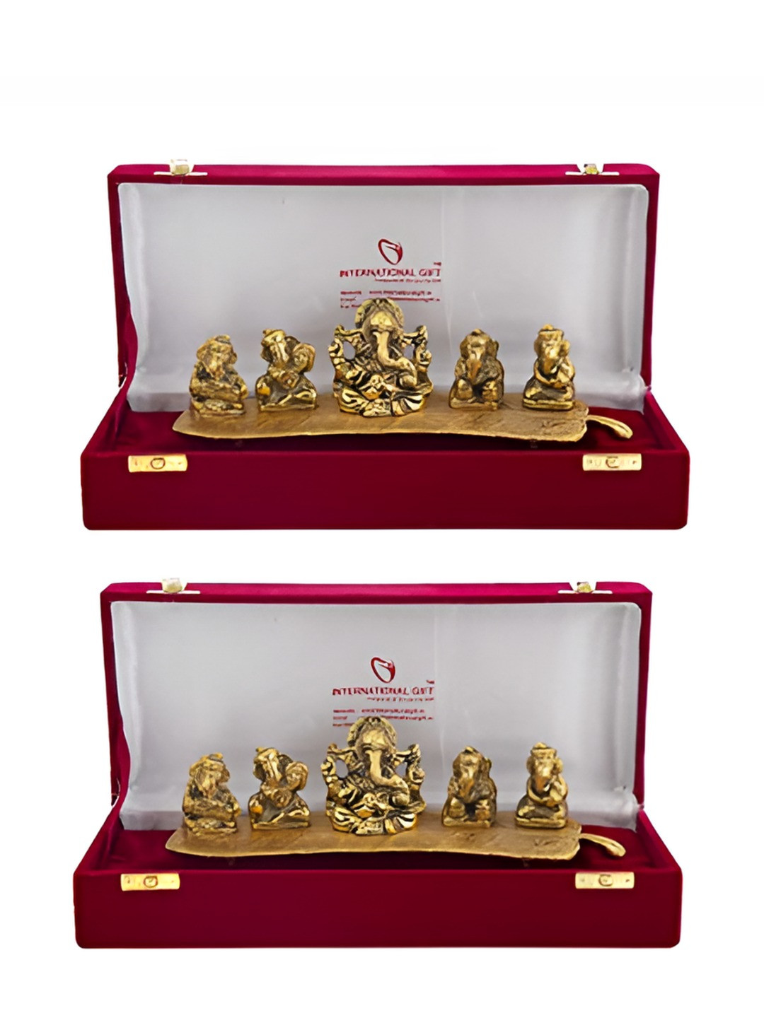INTERNATIONAL GIFT Gold Toned Musical Ganesh Idol With Gift Box Home Gift Sets
