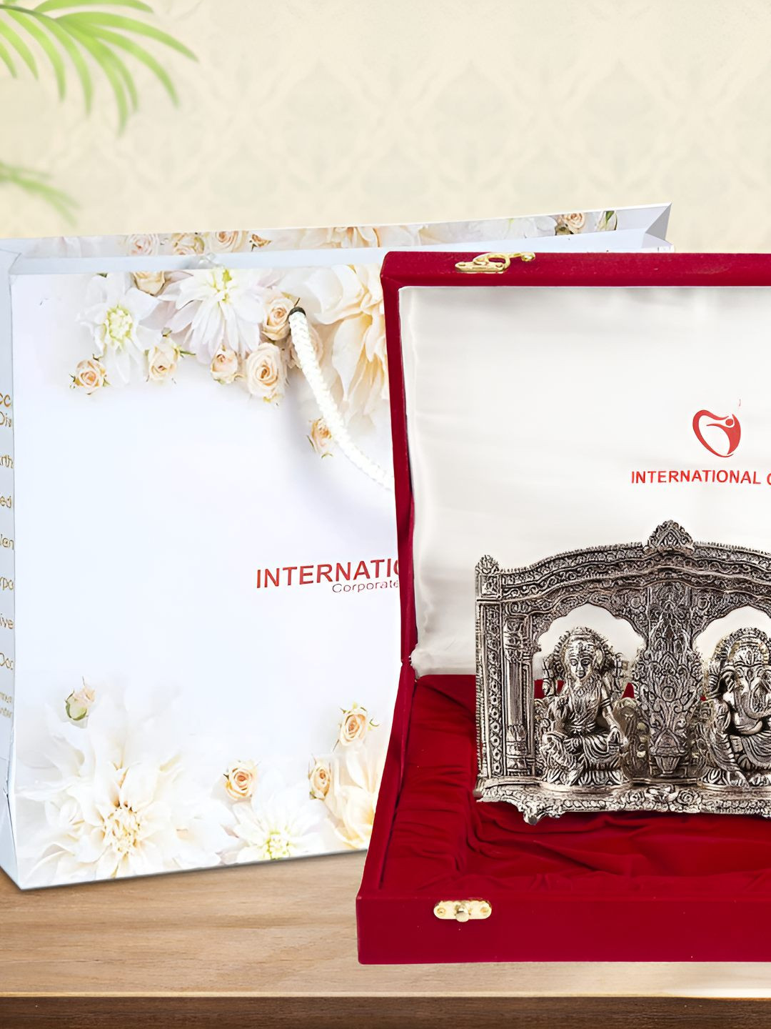 INTERNATIONAL GIFT Laxmi Ganesh God Idol Statue With Hand Diya