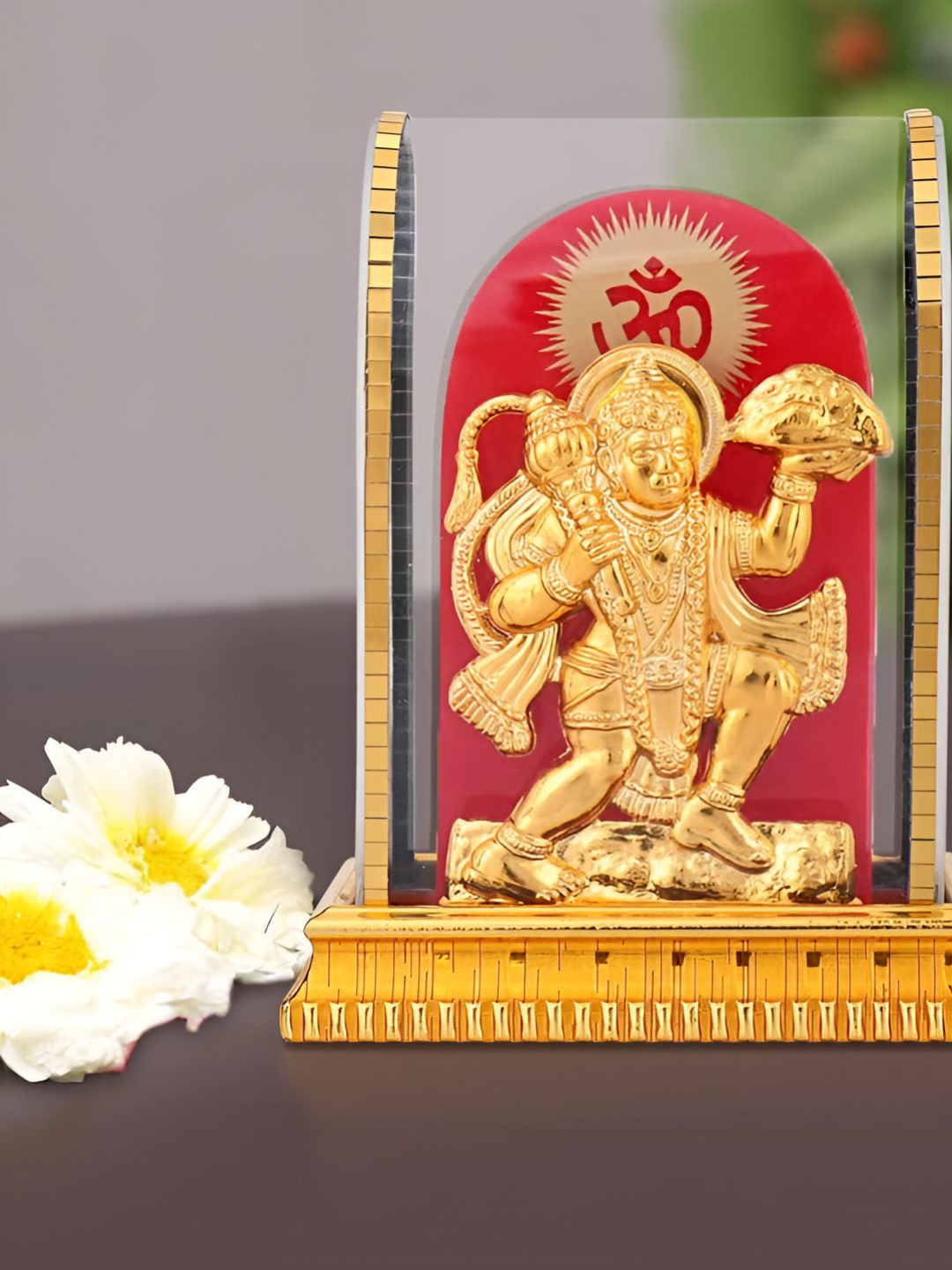 INTERNATIONAL GIFT Hanuman Gold Metal Metallic Prayer Room Medium Showpiece - 6.1 Inches