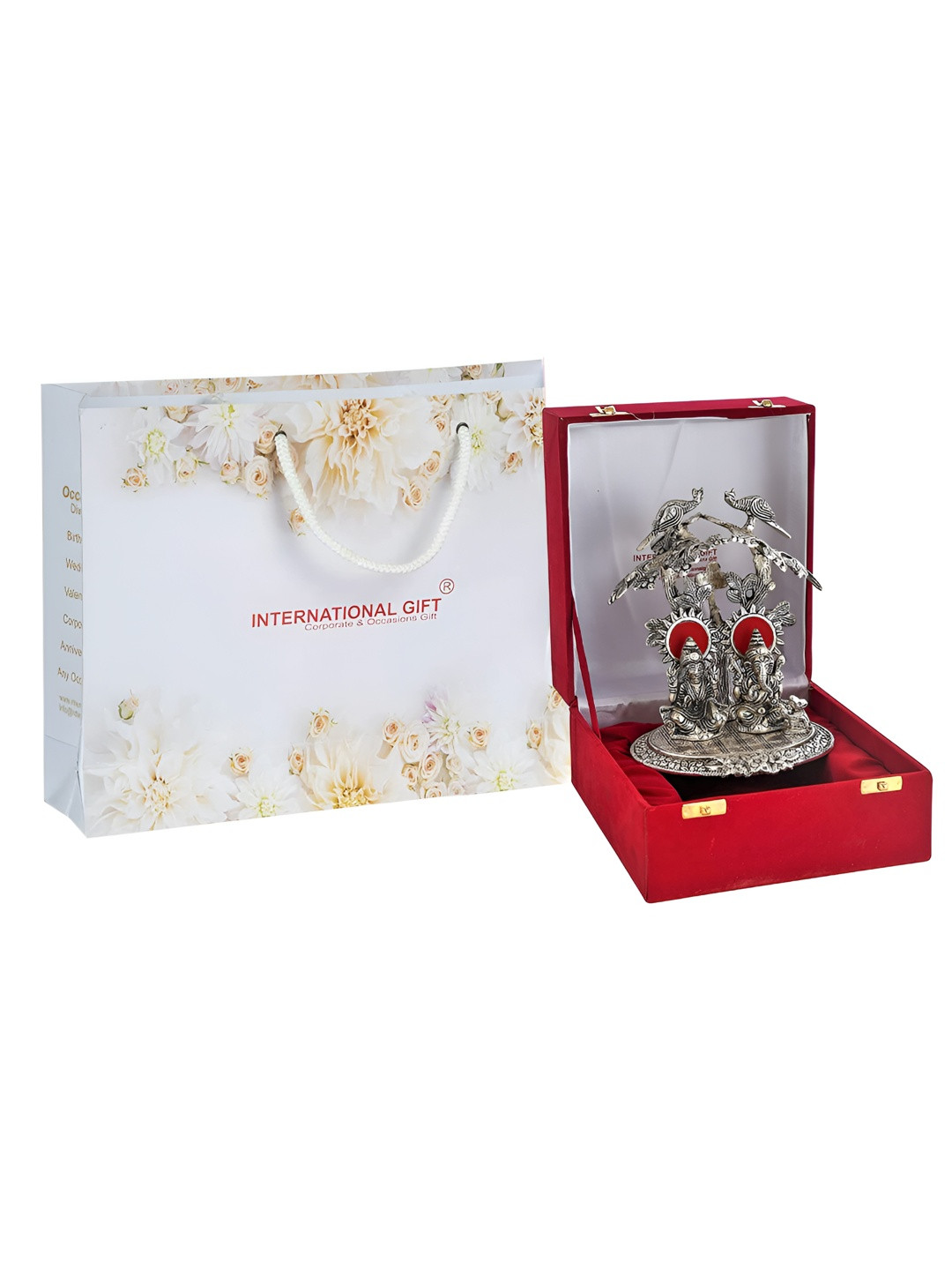 INTERNATIONAL GIFT Laxmi Ganesh Tree Idol With Velvet Box