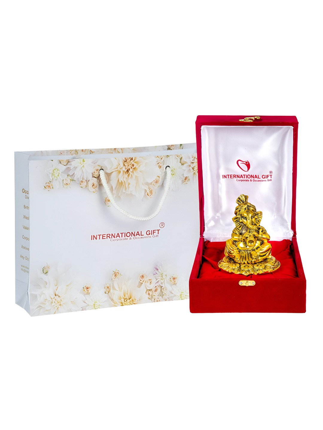 INTERNATIONAL GIFT Shehanais Ganesh Idol With Beautiful Red Velvet Box