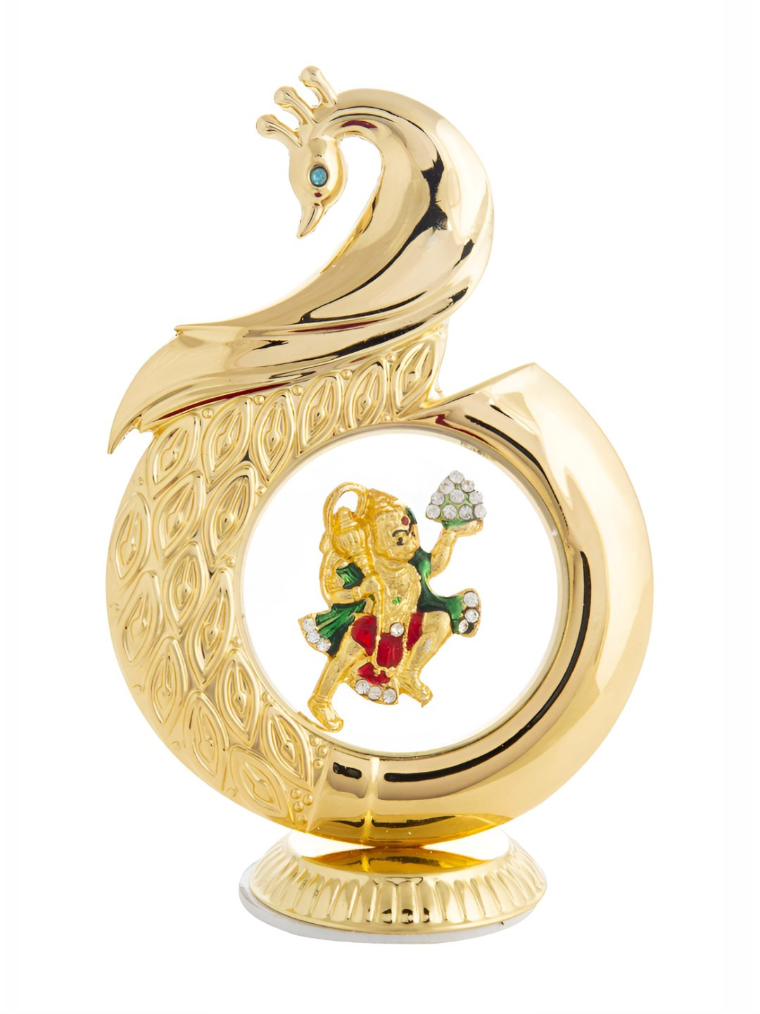 INTERNATIONAL GIFT Hanuman Idol Gold Brass Metallic Prayer Room Small Showpiece - 4.7 Inches