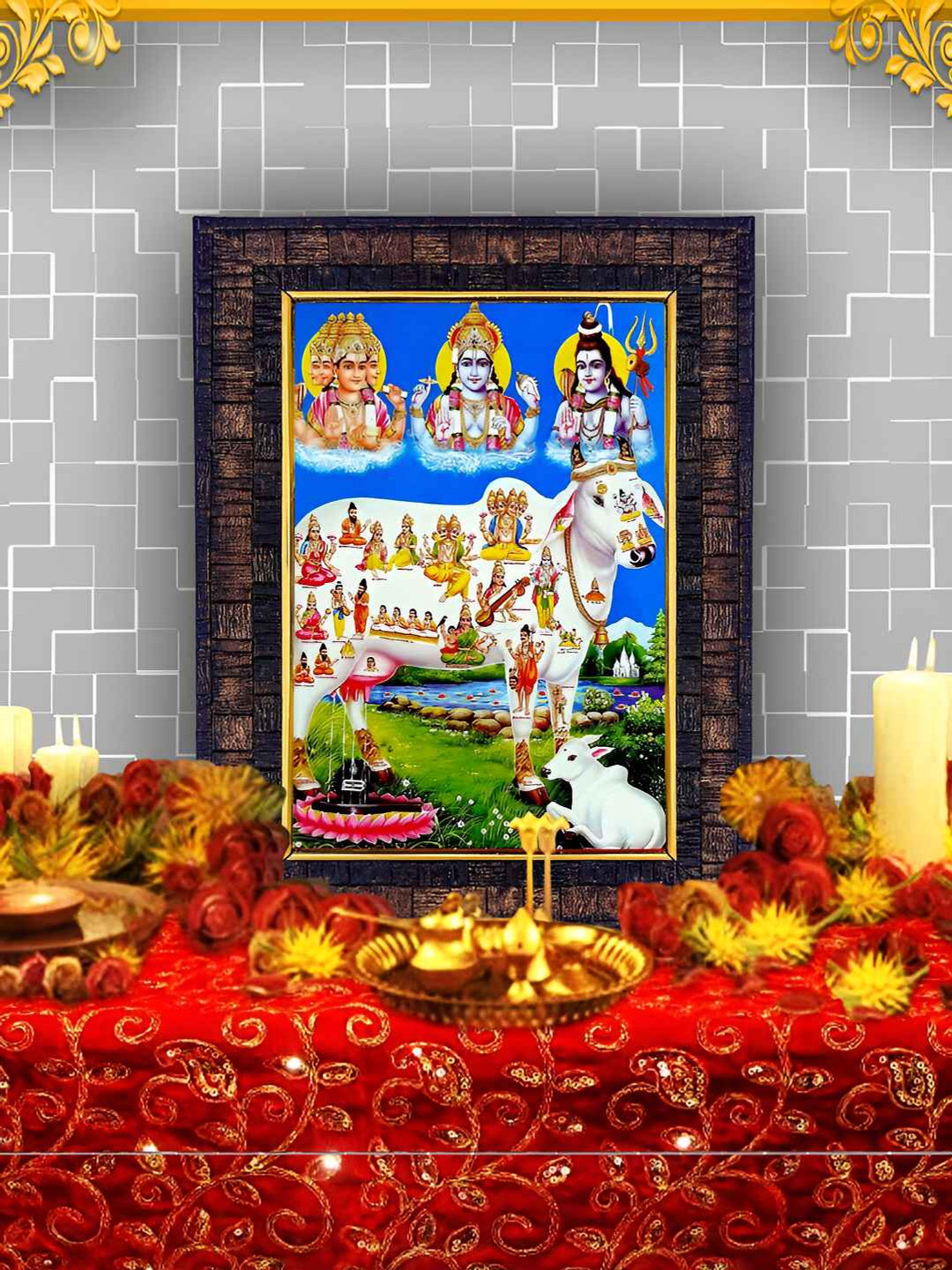 Hawai Black & Blue Wooden Wall Photo Frame