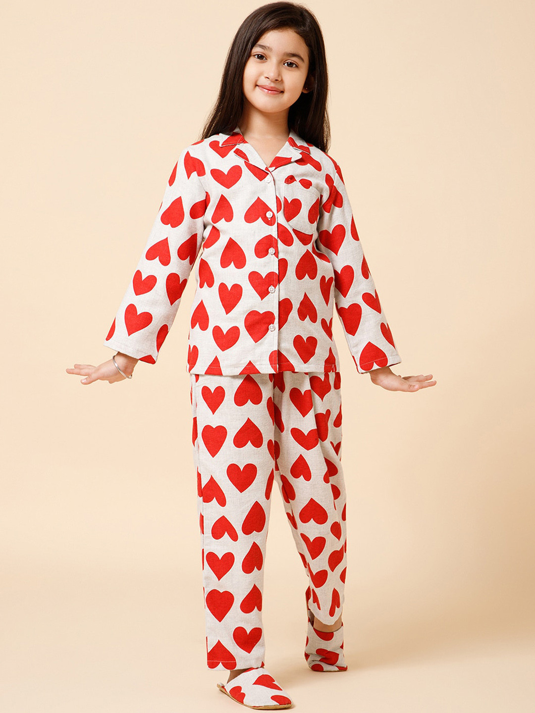 PICCOLO Girls Graphic Printed Shirt With Lounge Pant