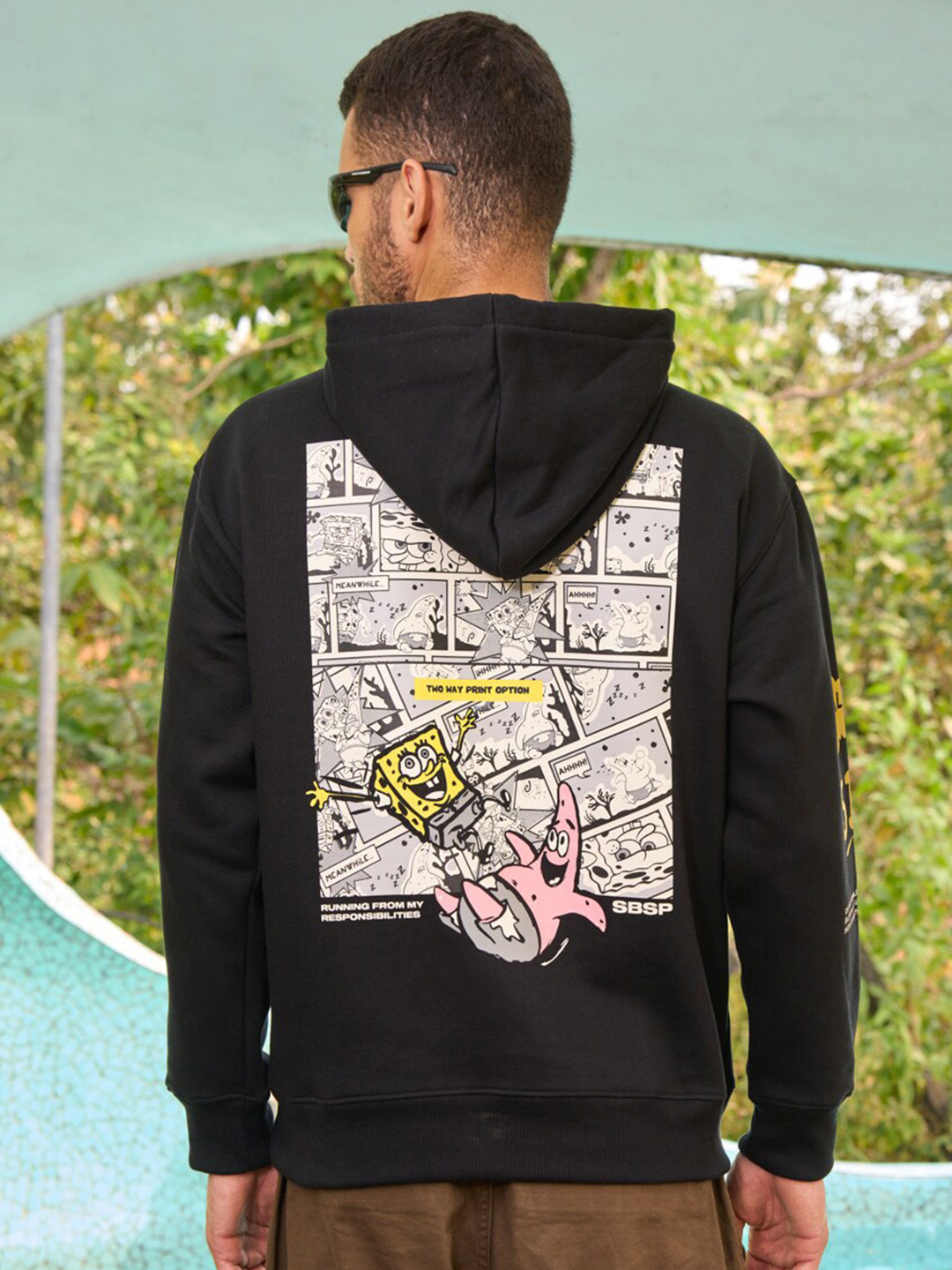 Bonkers Corner Sponge Bob Printed Hooded Long Sleeves Pullover