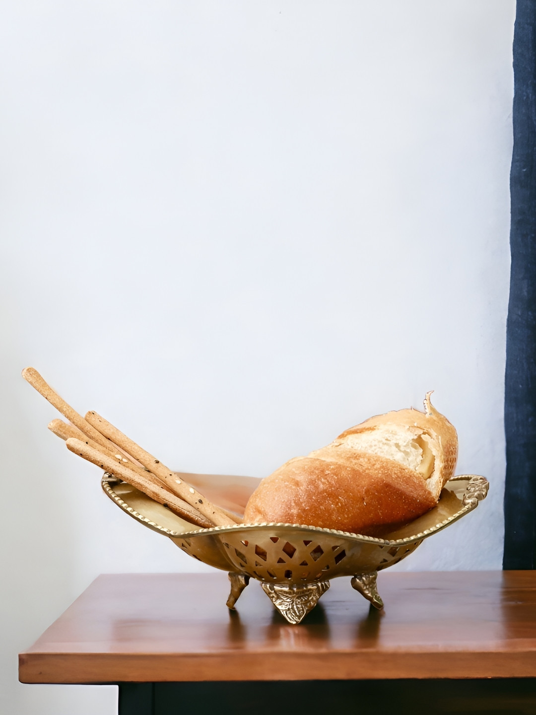Indique Gold Toned Brass Serving Dish