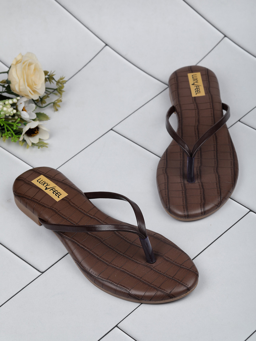 Luxyfeel No Back Strap Open Toe Flats