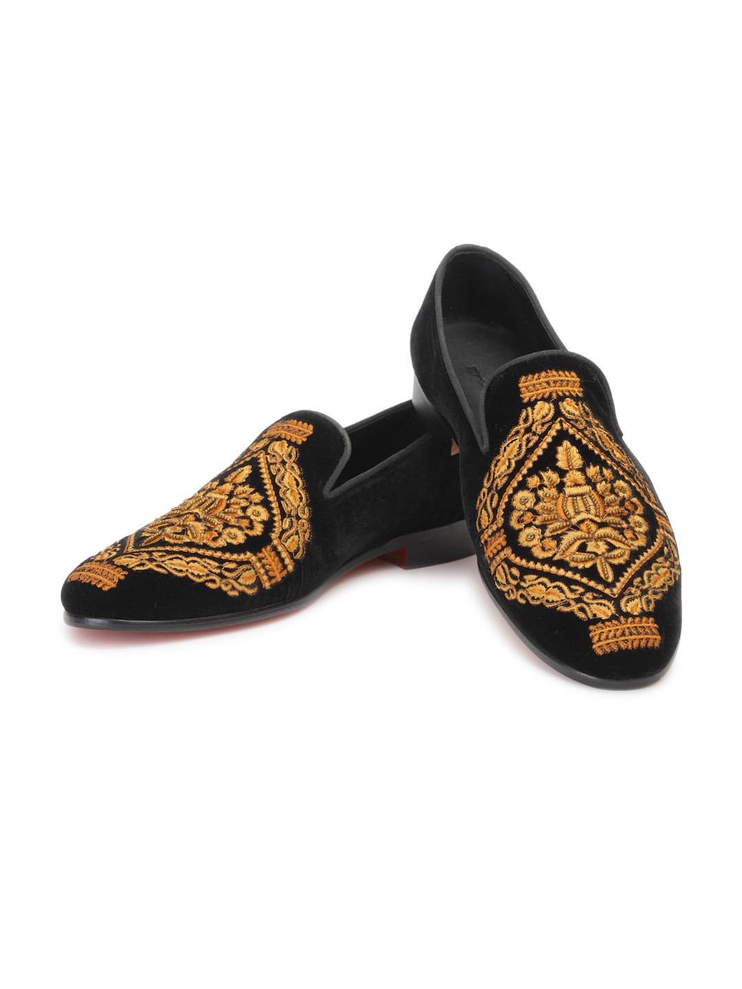 SHUTIQ Men SAFIYA Embroidered Velvet Mojaris