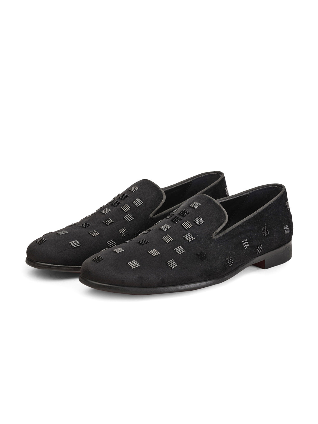 SHUTIQ Men BURAAD Embellished Suede Mojaris