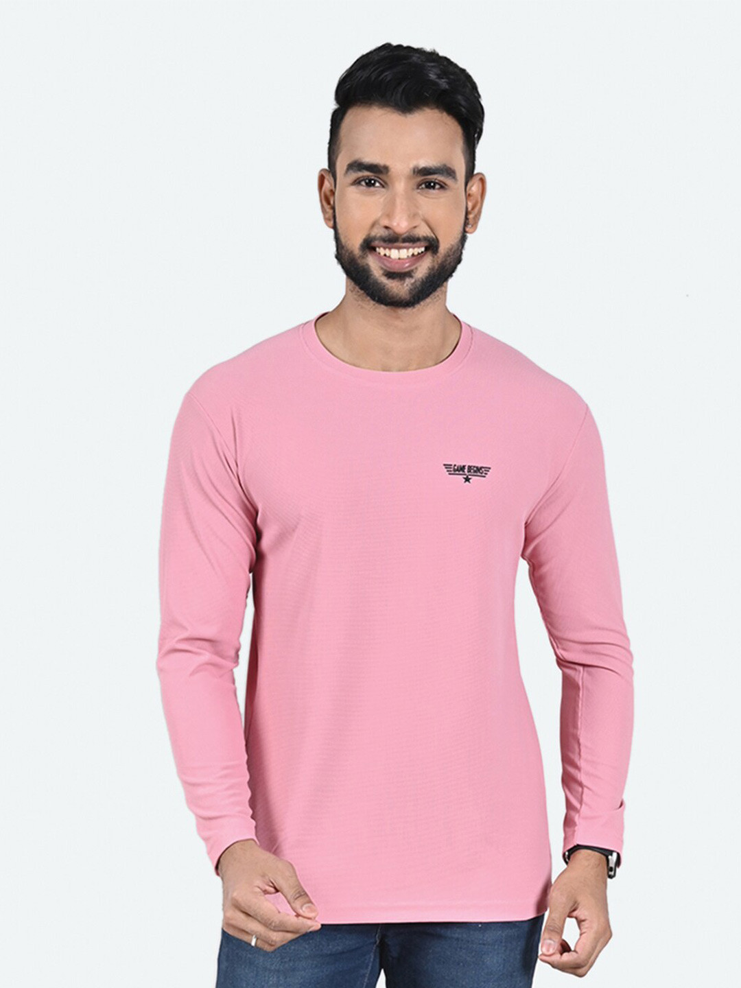 GAME BEGINS Round Neck Long Sleeves T-shirt