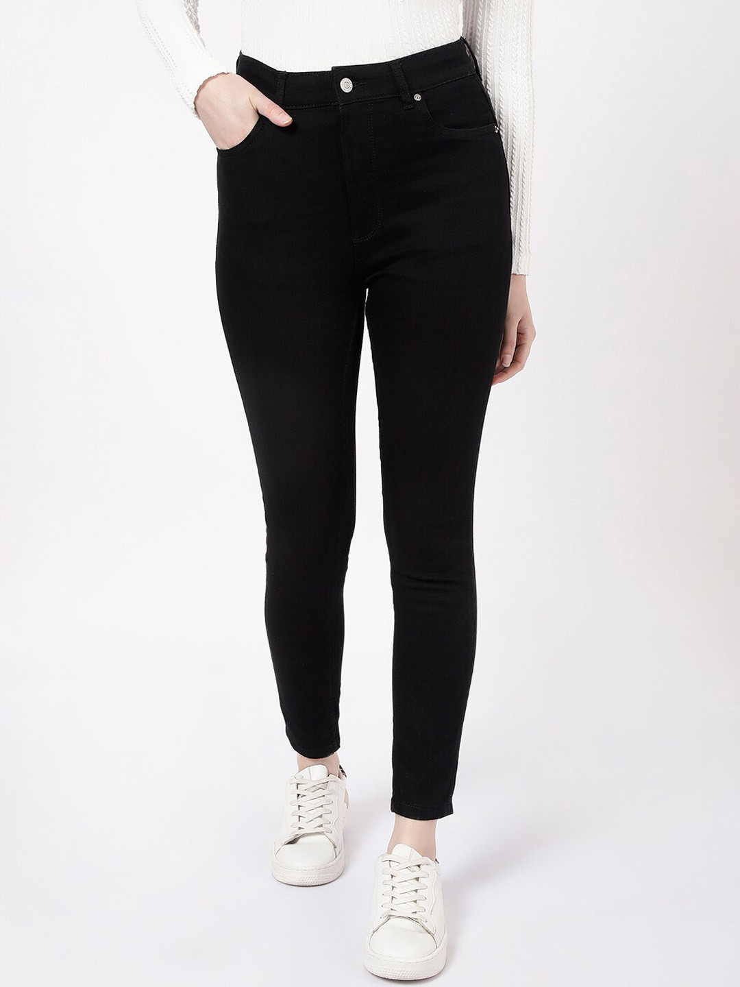 R&B Women Skinny Fit High-Rise Clean Look Cotton Jeans
