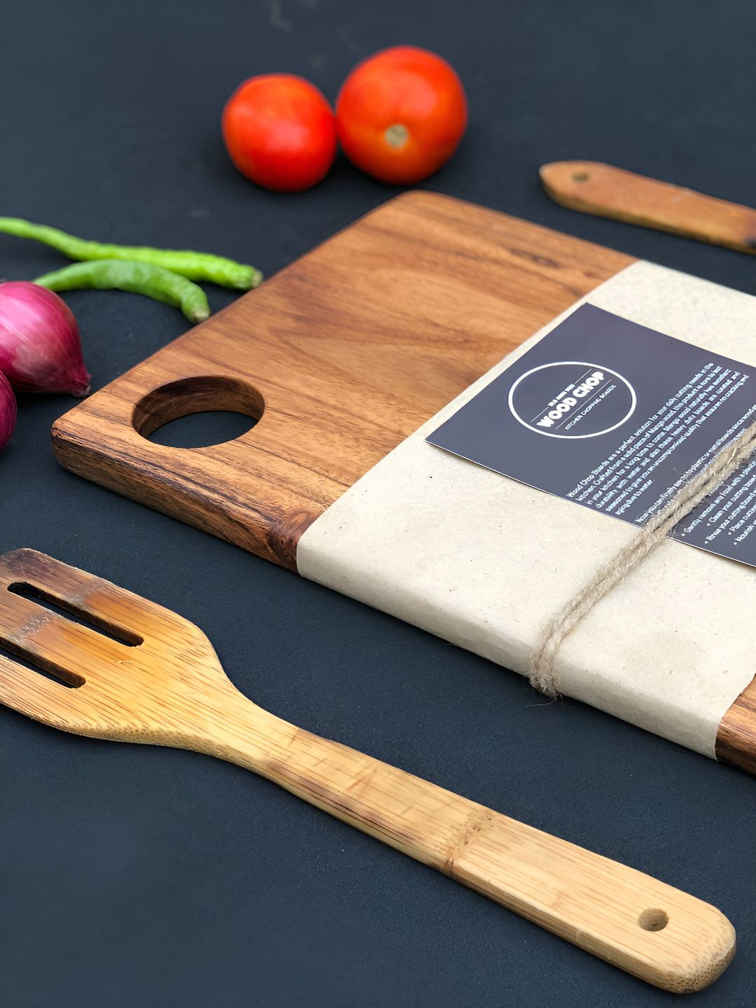 Wood Chop Acacia Medium Beige Reversible Wooden Chopping Board