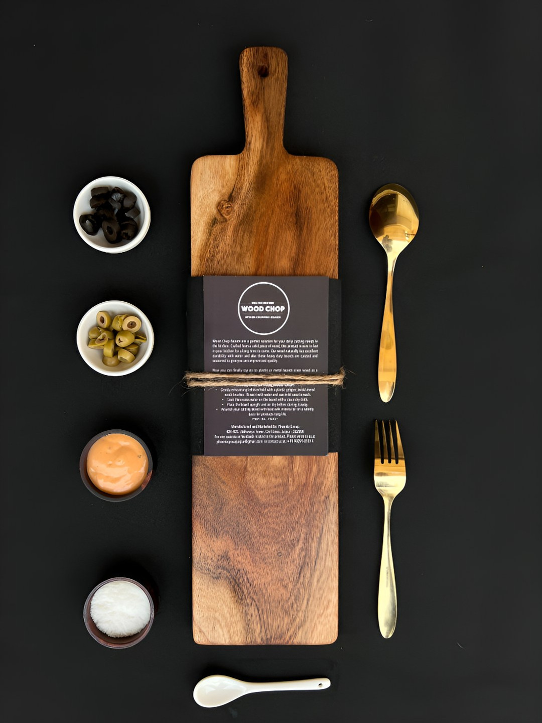 Wood Chop Acacia Brown Wood Bat Shaped Platter