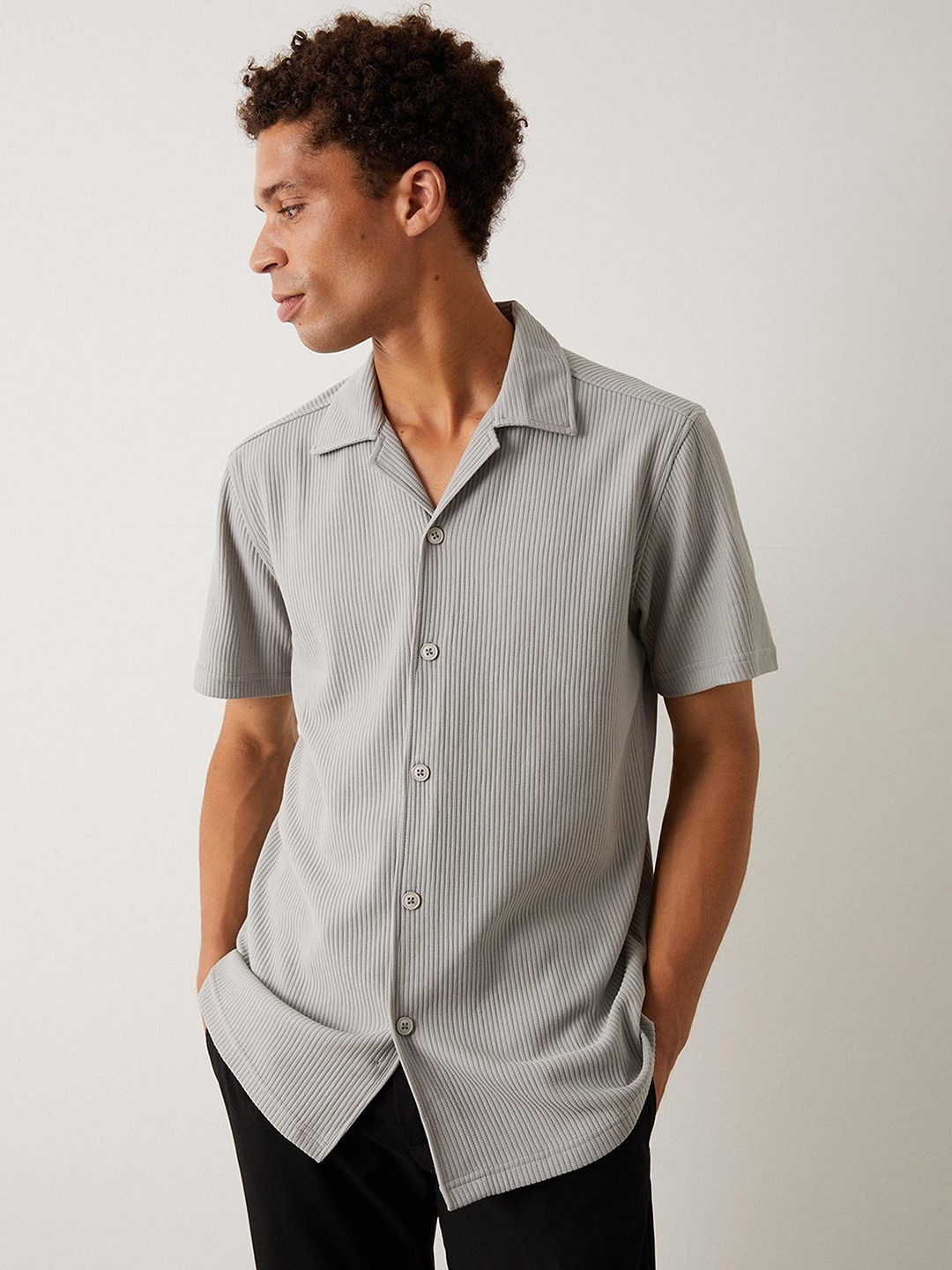 Burton Men Slim Fit Jersey Rib Revere Shirt