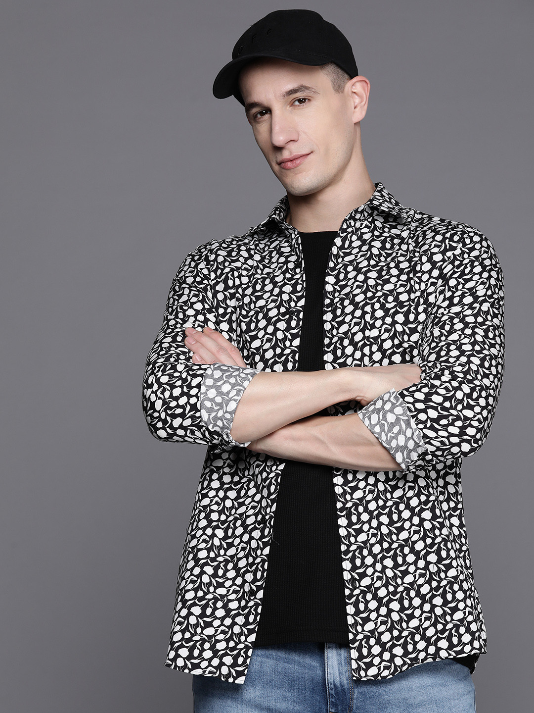 Burton Cotton Floral Print Casual Shirt