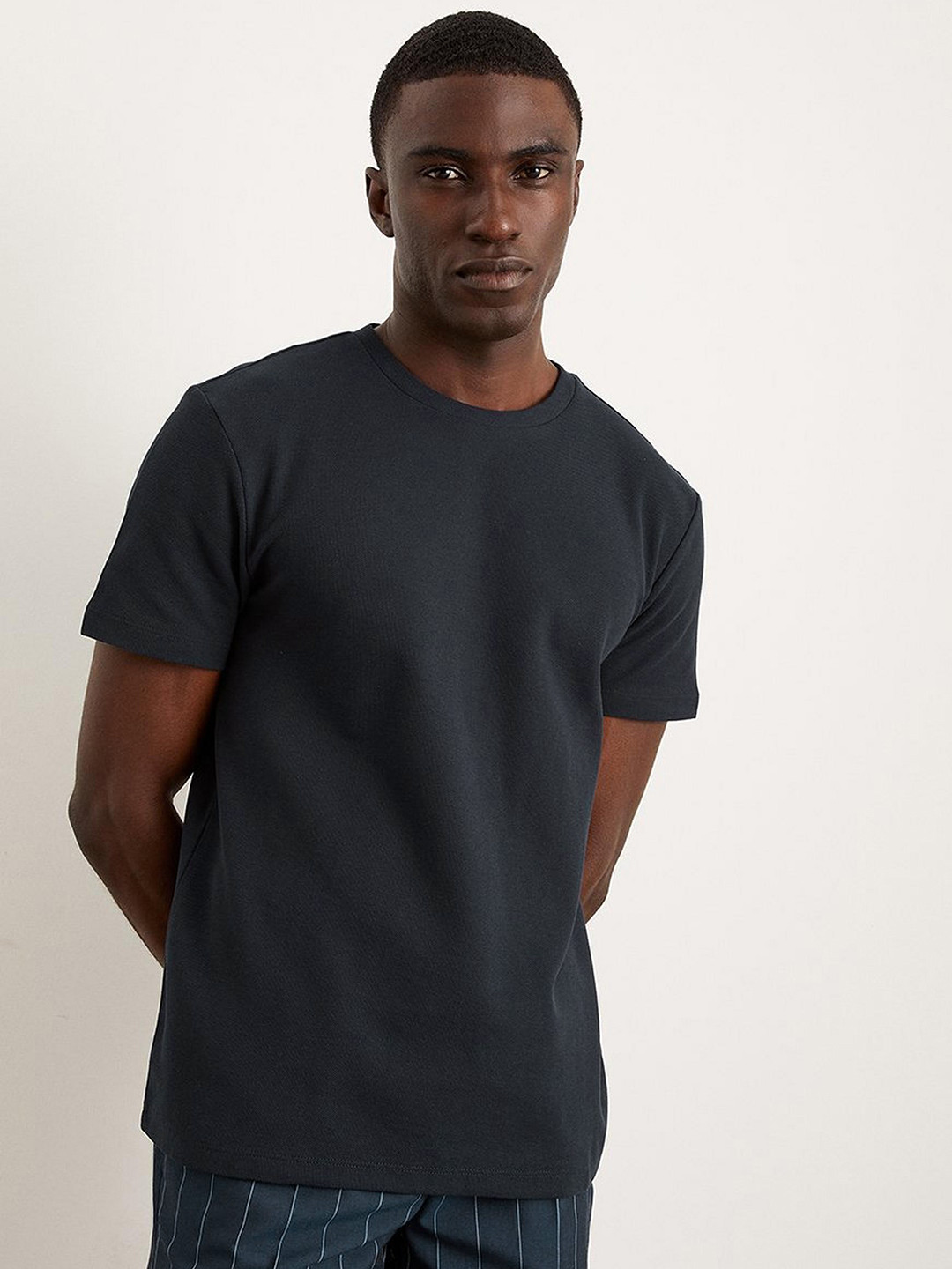 Burton Men Pique Crew Neck Pure Cotton T-shirt