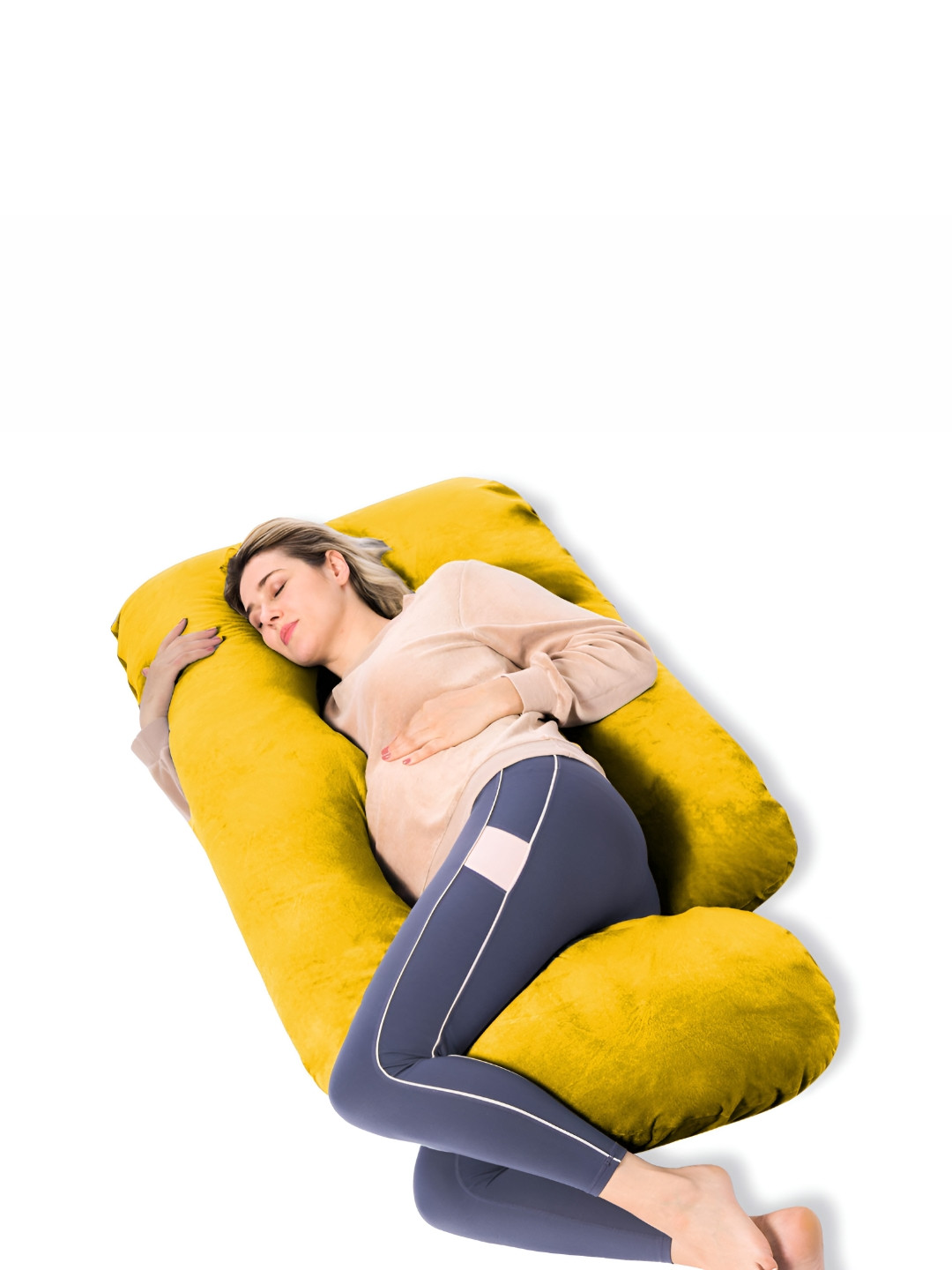DADDY COOL Gold Solid Faux Velvet Ultra Soft Fibre Maternity Pillow-10 x 30 x 58 cm