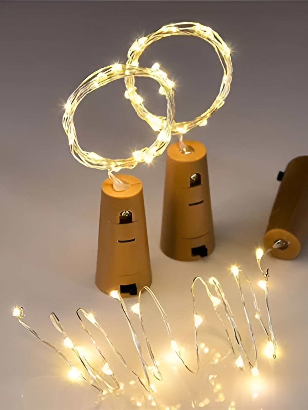 SKYFLY White 2 Pieces Cork LED String Lights