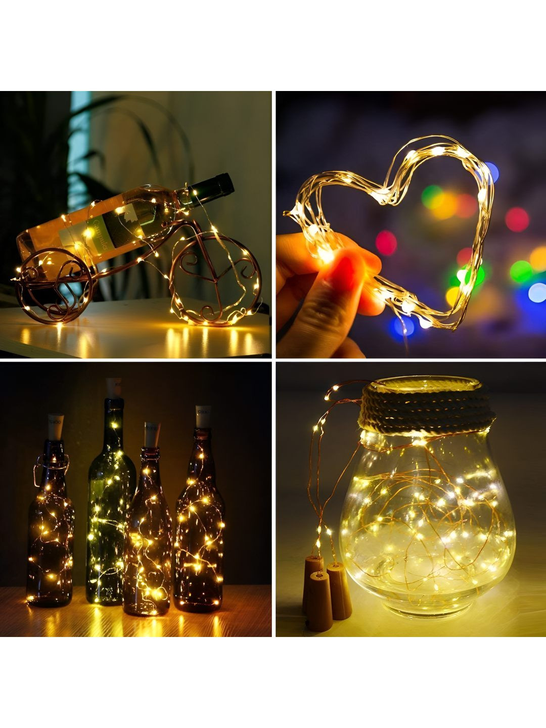 SKYFLY White 20 Pieces Cork LED String Lights