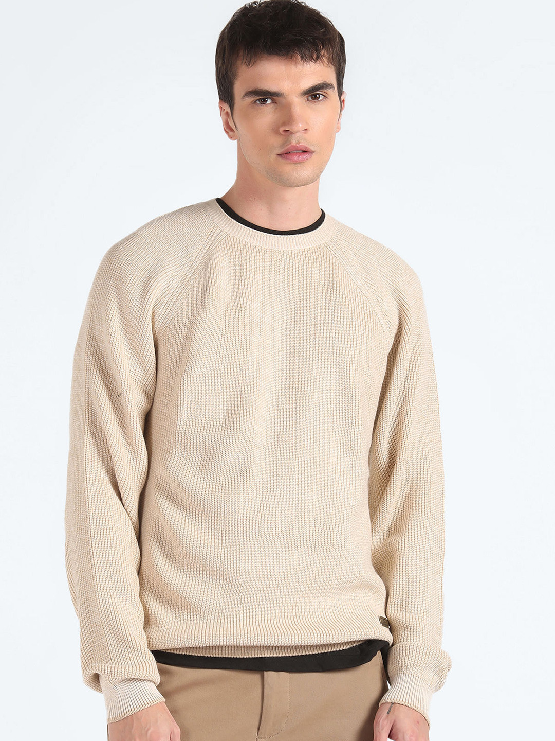 Flying Machine Ribbed Acrylic Pullover Sweater