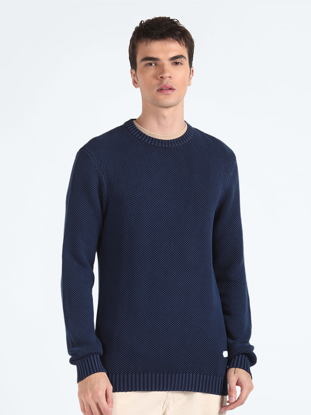 Flying Machine Self Designed Round Neck Pure Cotton Pullover