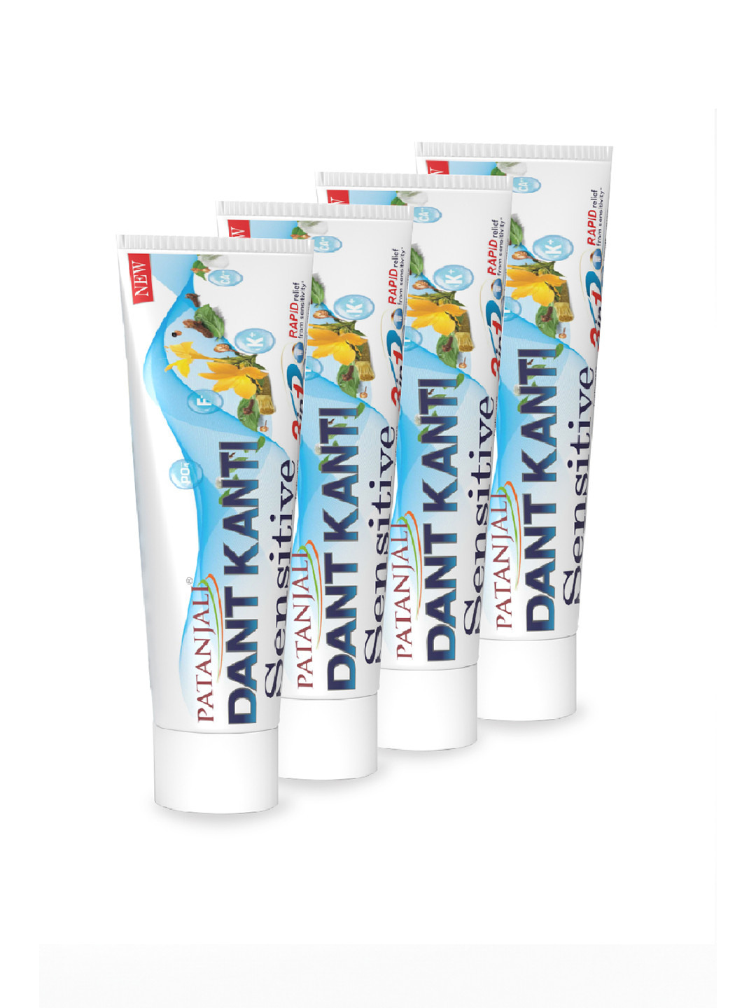 Patanjali Set of 4 Dant Kanti Toothpaste for Sensitive Teeth - 50 g Each