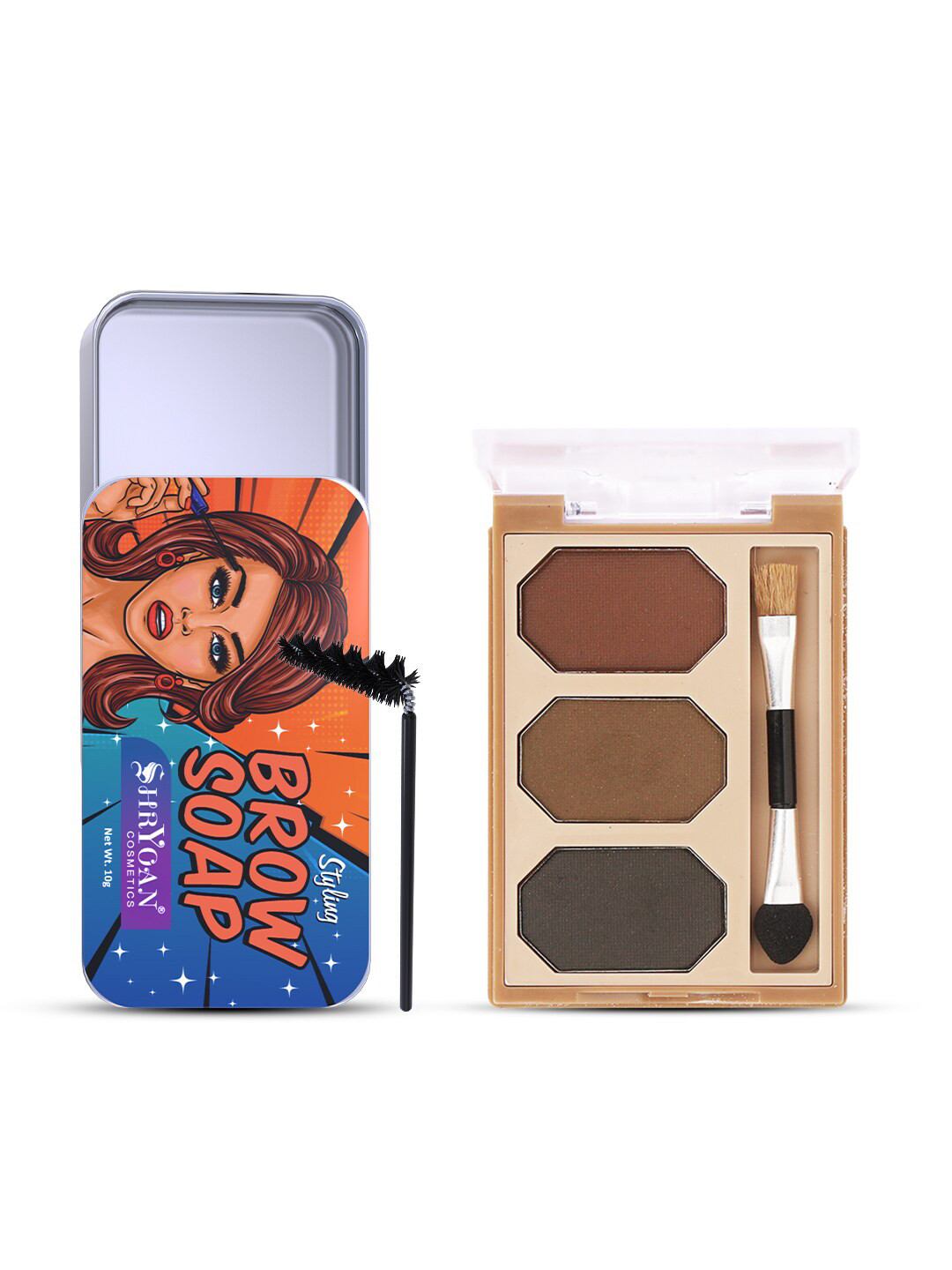 SHRYOAN Set Of 2 Eyebrow Finishing Powder Palette - 4g - 01- Styling Brow Soap - 10g