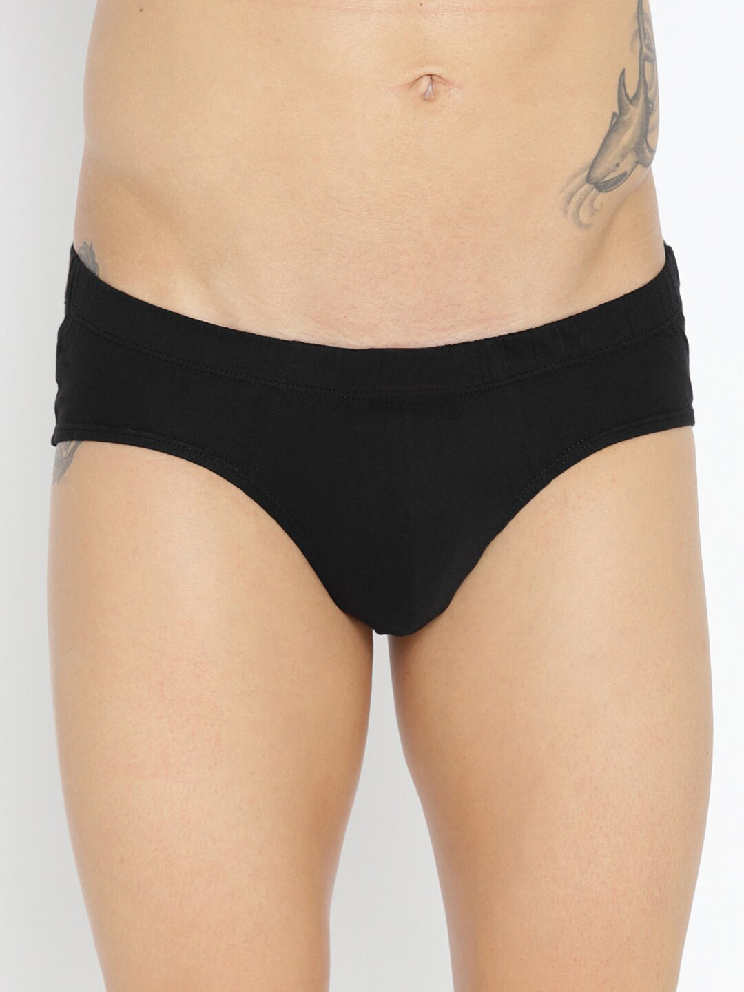 The Roadster Lifestyle Co. Black Mid-Rise Pure Cotton Basic Briefs RBIE-1003-BK-1