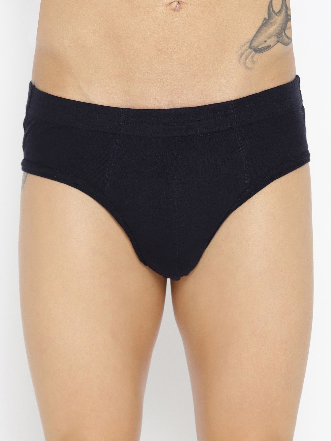 The Roadster Lifestyle Co. Navy Blue Mid-Rise Pure Cotton Basic Briefs RBIE-1003-NB-1